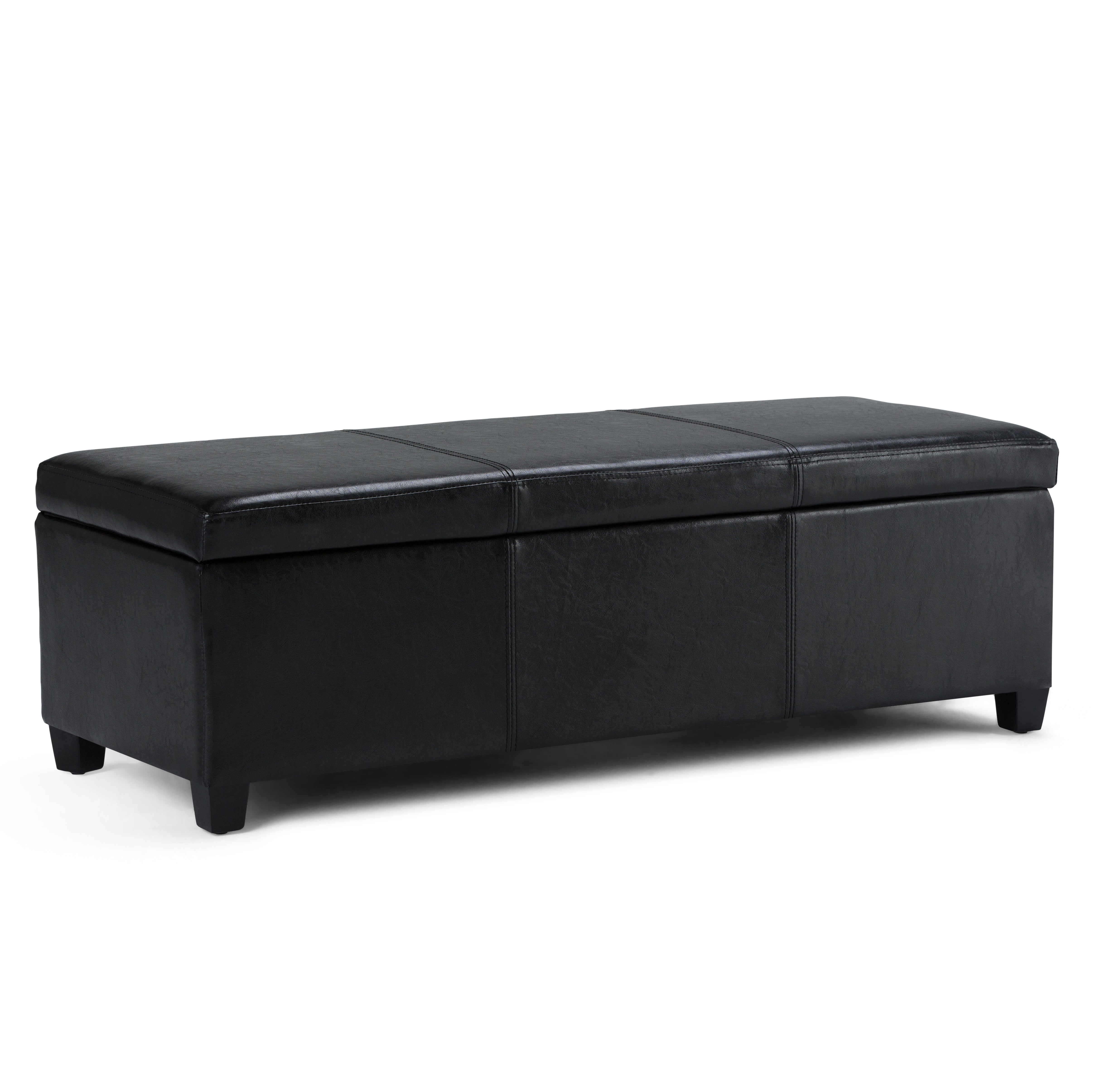 Avalon - Storage Ottoman Bench - Midnight Black--1