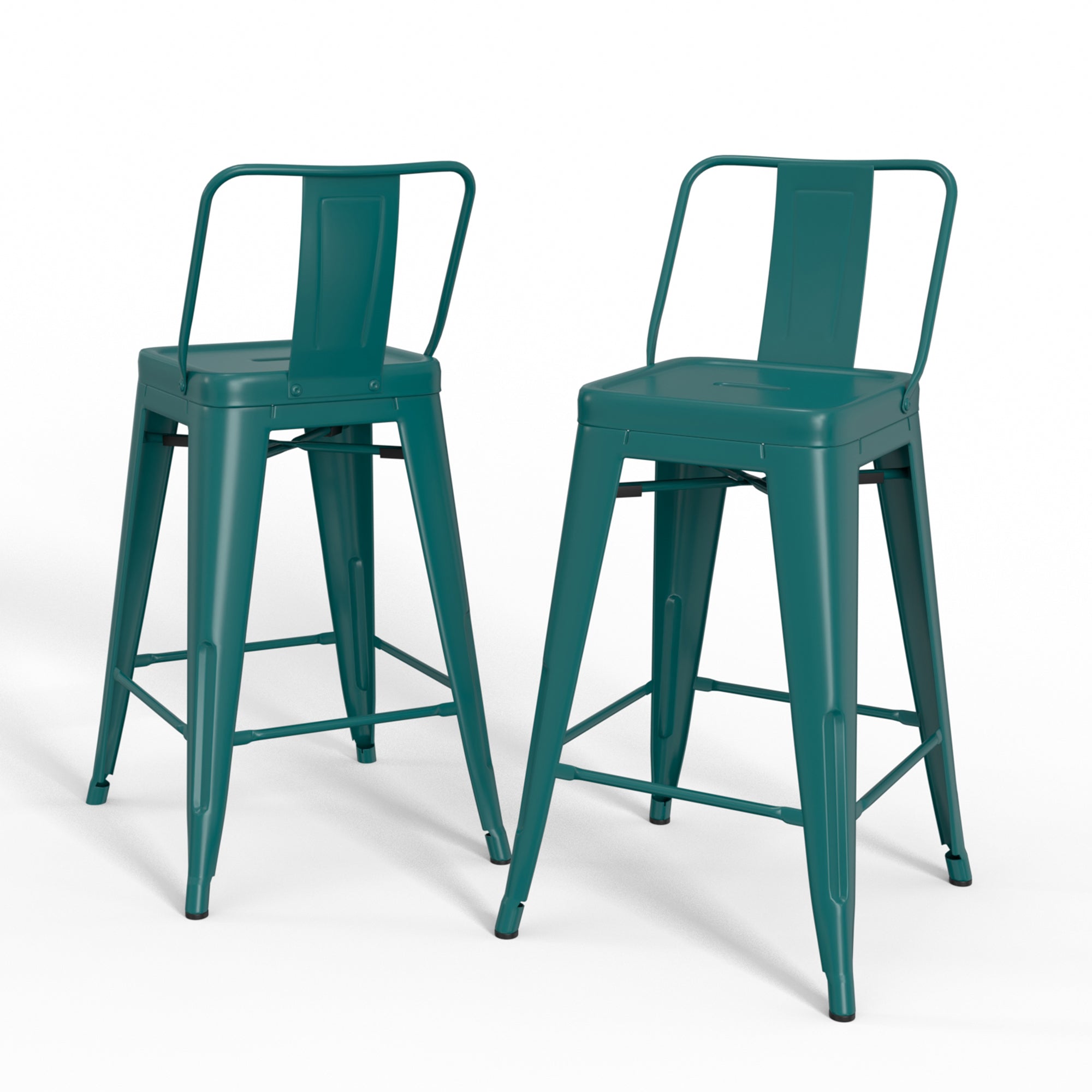 Rayne - 24" Metal Counter Height Stool (Set of 2) - Teal Blue--1