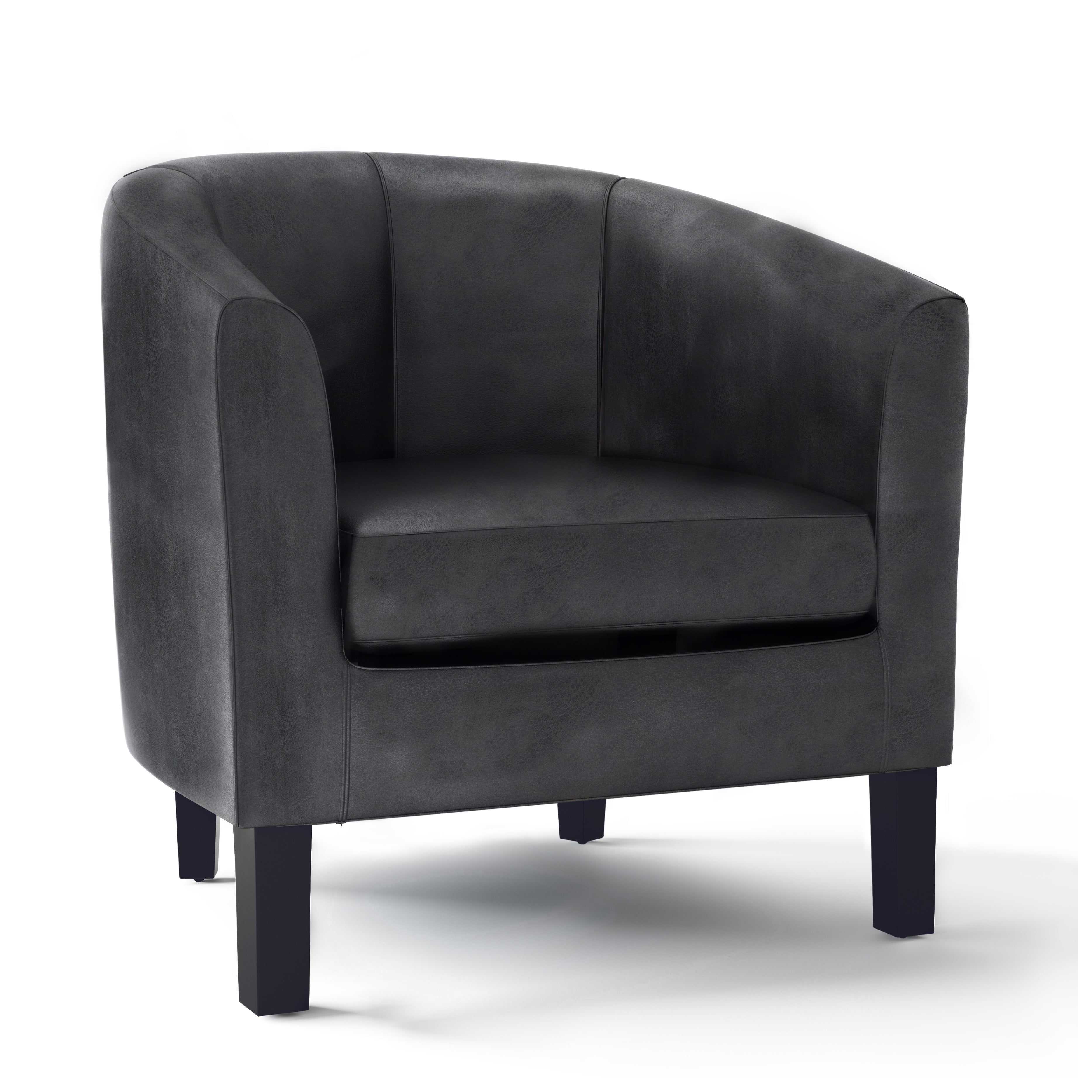 Austin - Tub Chair - Distressed Black--1