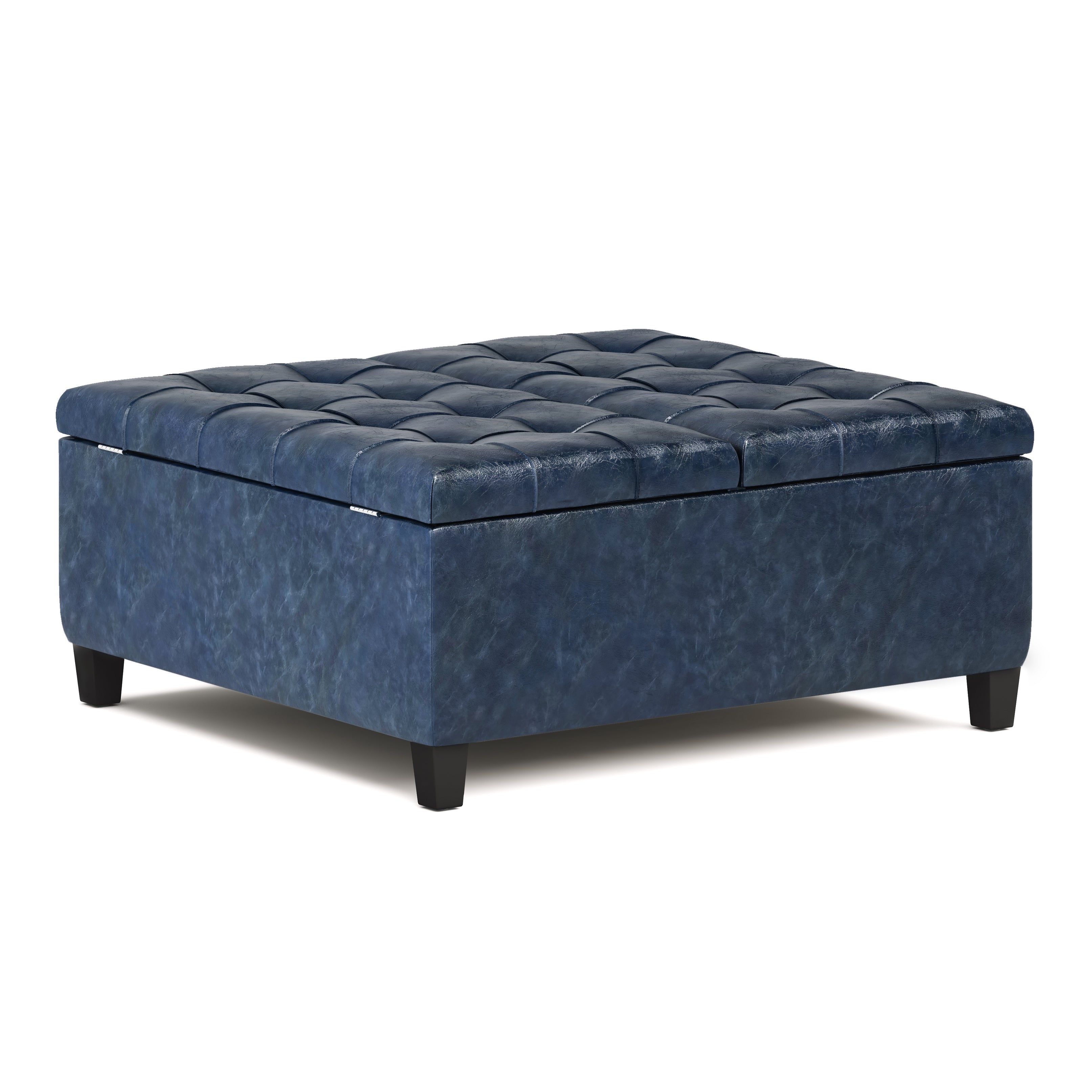 Harrison - Coffee Table Storage Ottoman - Denim Blue--1