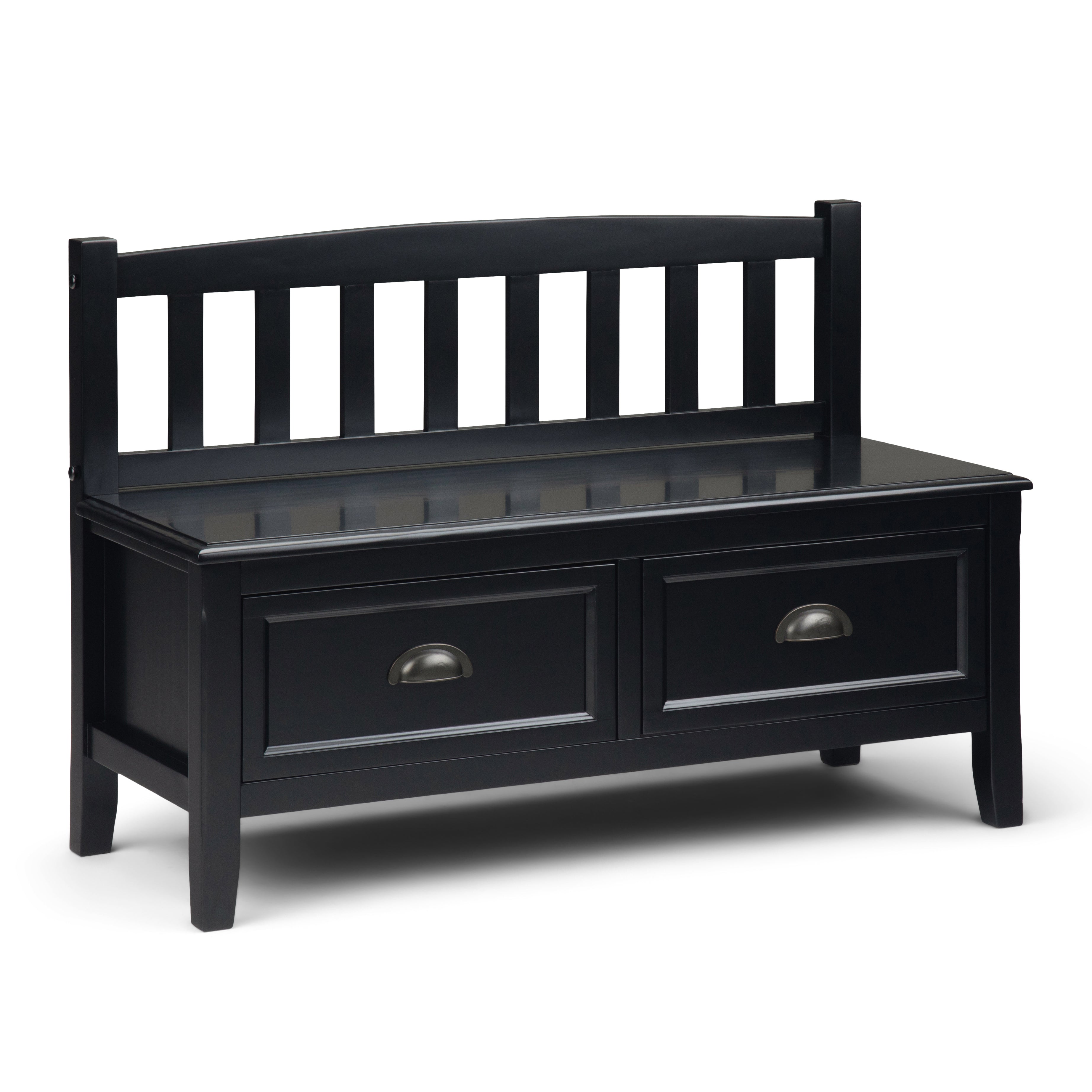 Burlington - Entryway Storage Bench with Drawers - Black--1