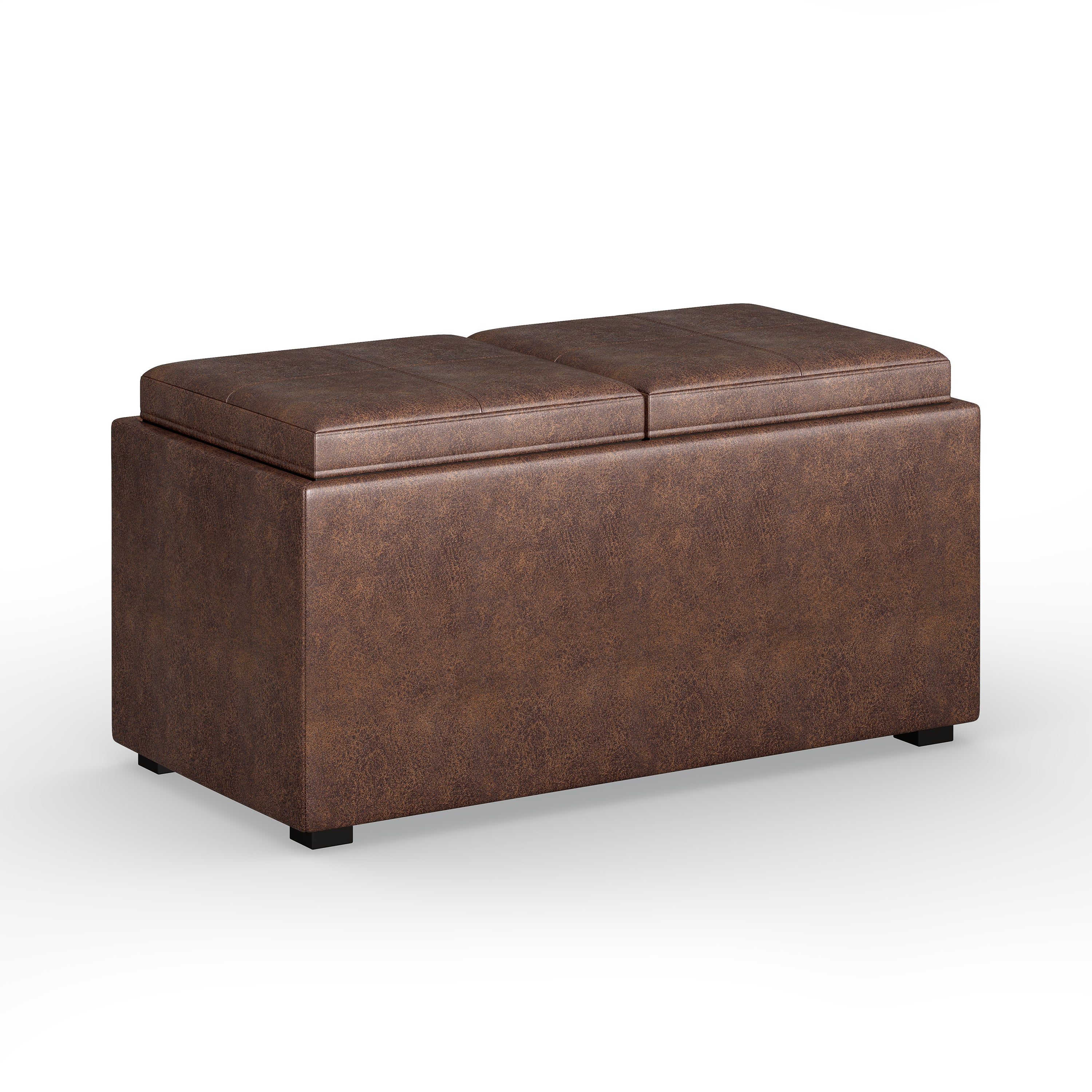 Avalon - 5 Piece Storage Ottoman - Distressed Chestnut Brown--1