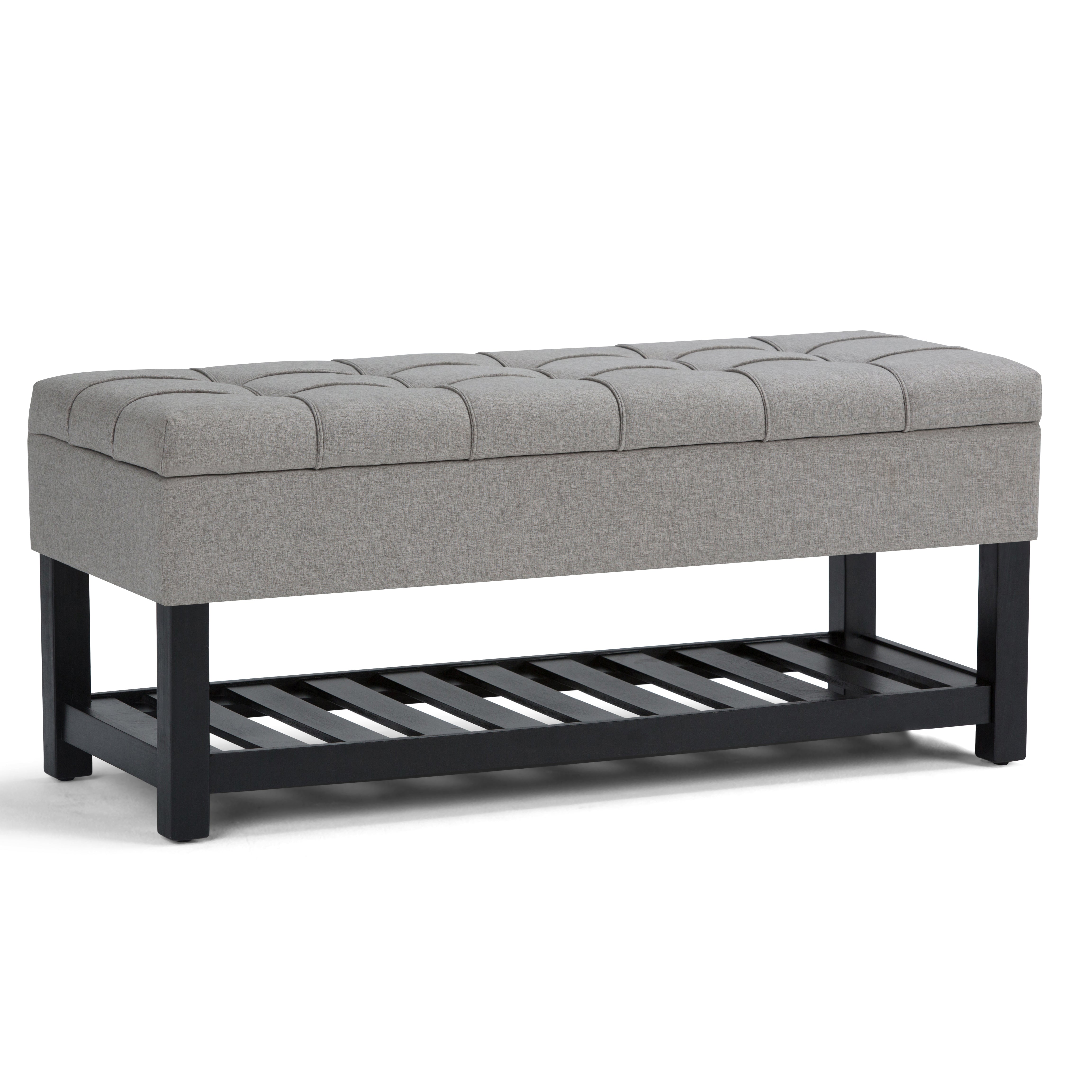 Saxon - Storage Ottoman Bench - Dove Grey--1