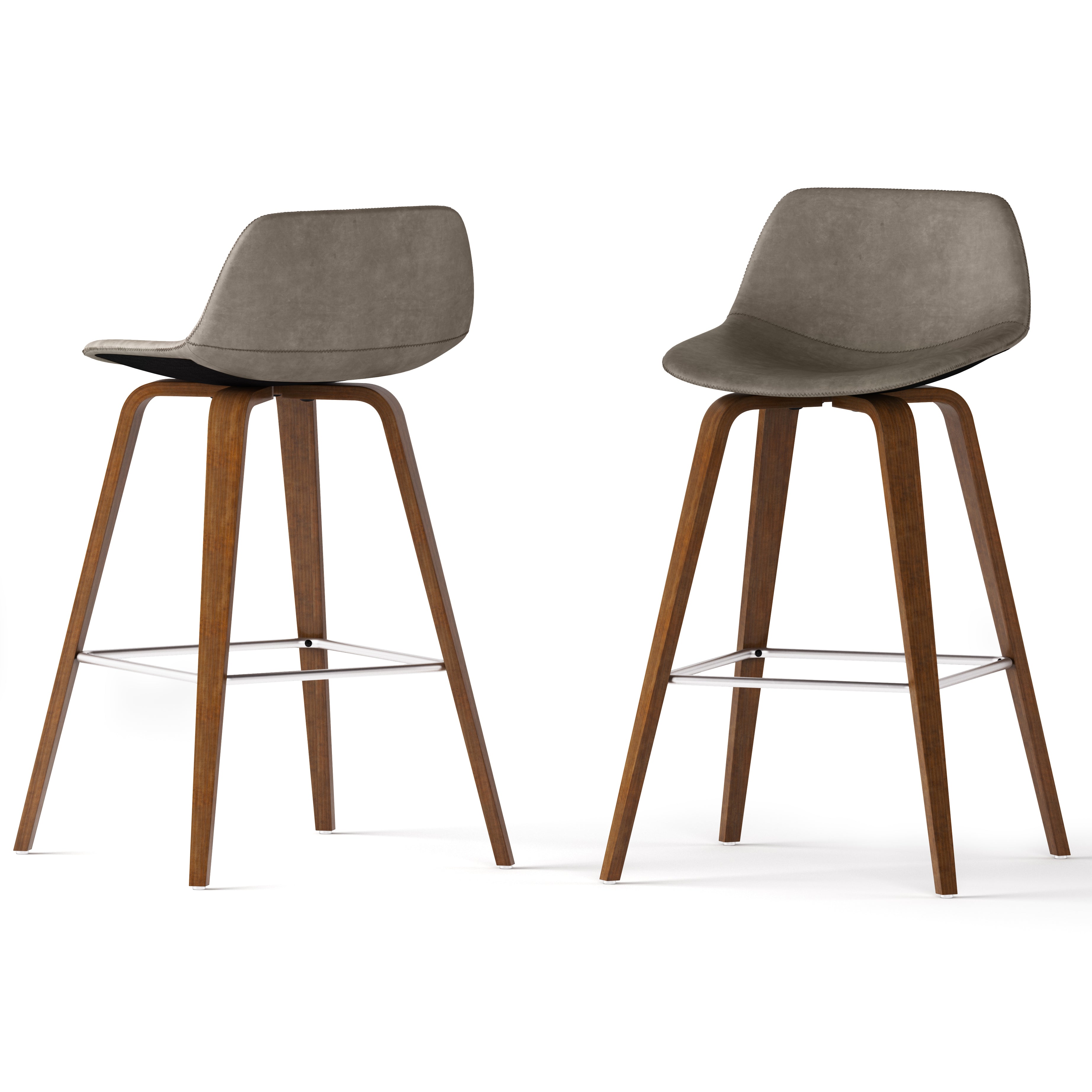 Randolph - Bentwood Counter Height Stool (Set of 2) - Distressed Grey--1