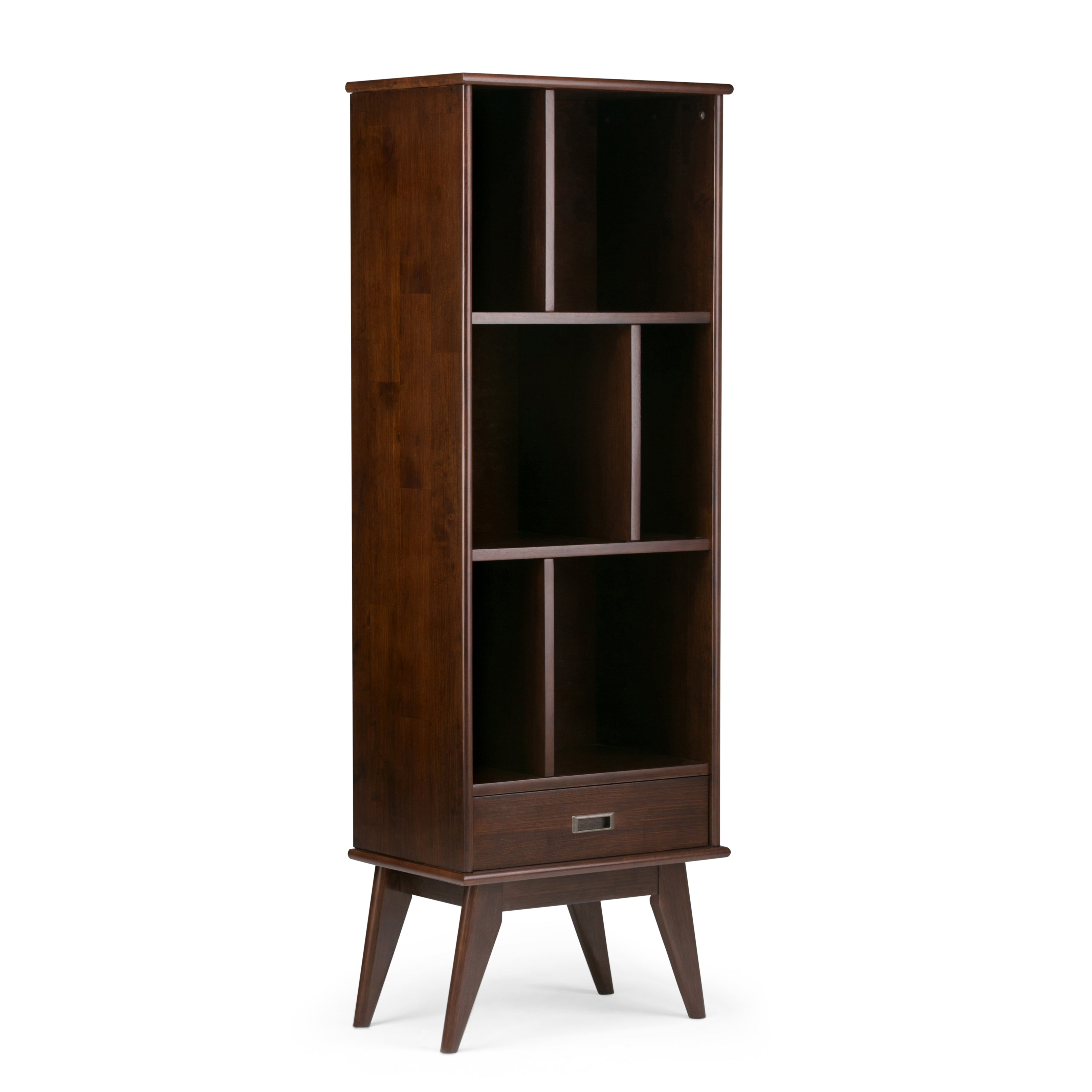 Draper - Mid Century Bookcase and Storage Unit - Medium Auburn Brown--1