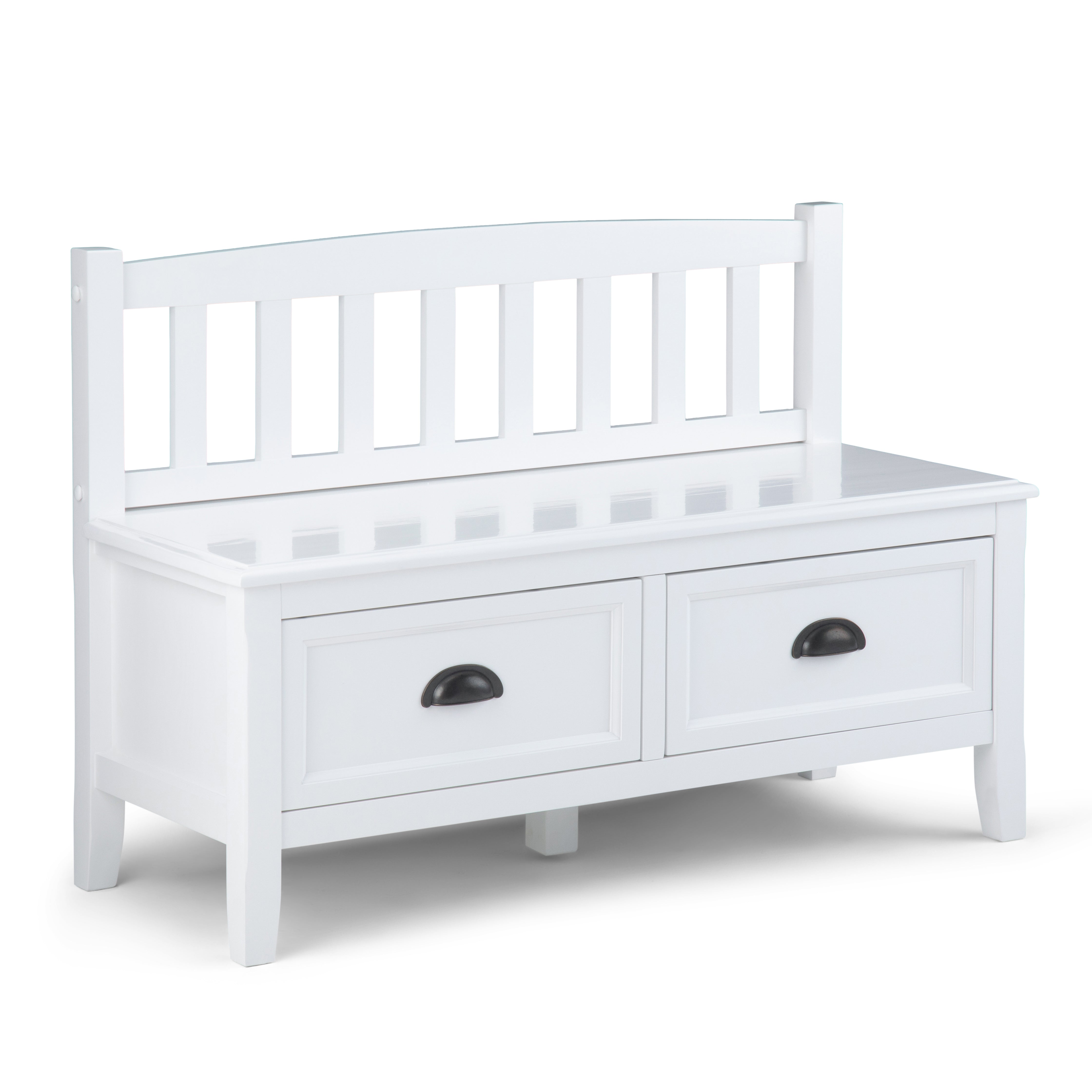 Burlington - Entryway Storage Bench with Drawers - White--1