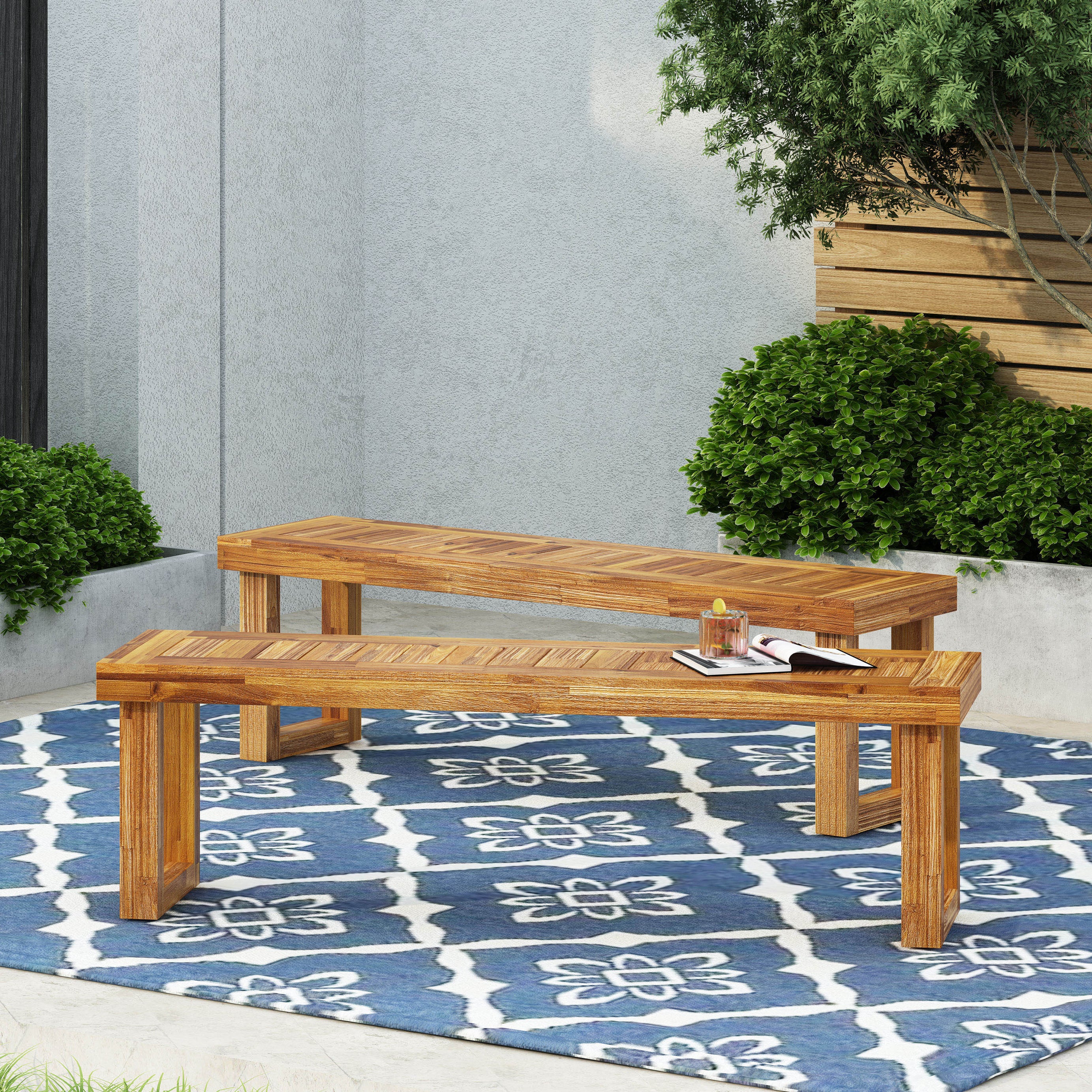 NESTOR BENCH SET OF 2, NATURAL--1