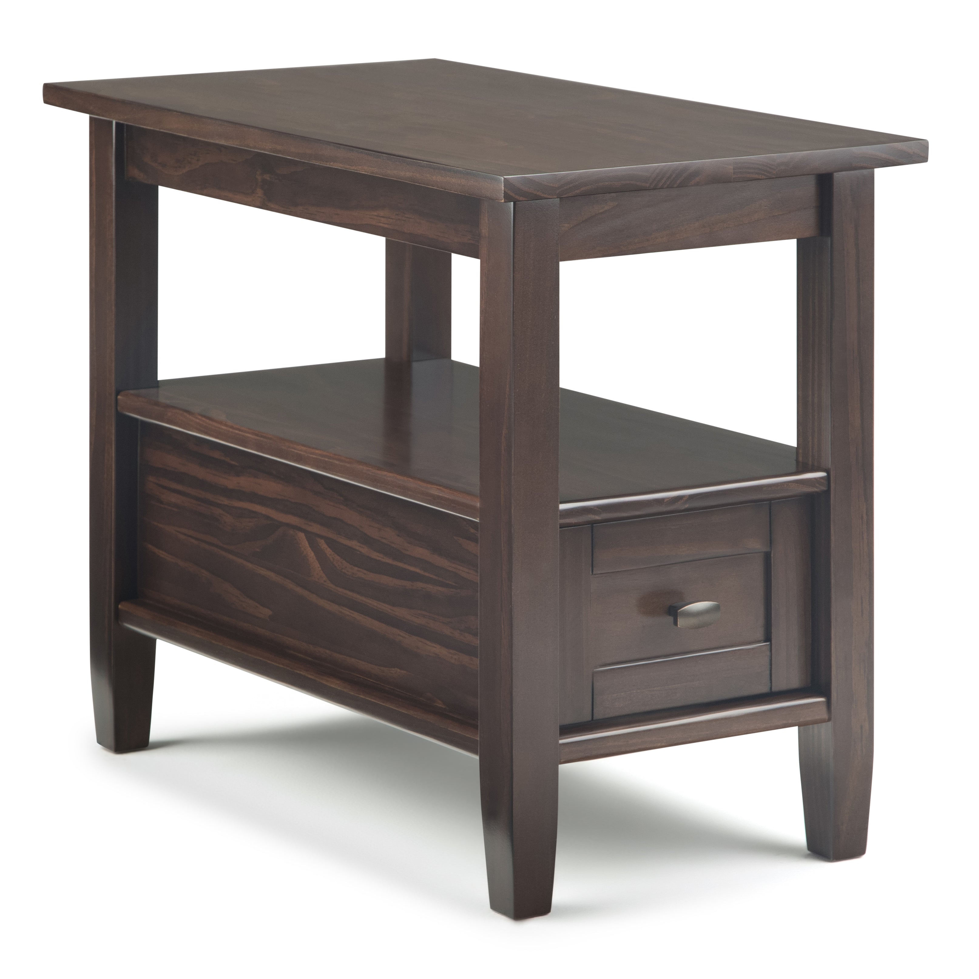 Warm Shaker - Narrow Side Table - Tobacco Brown--1