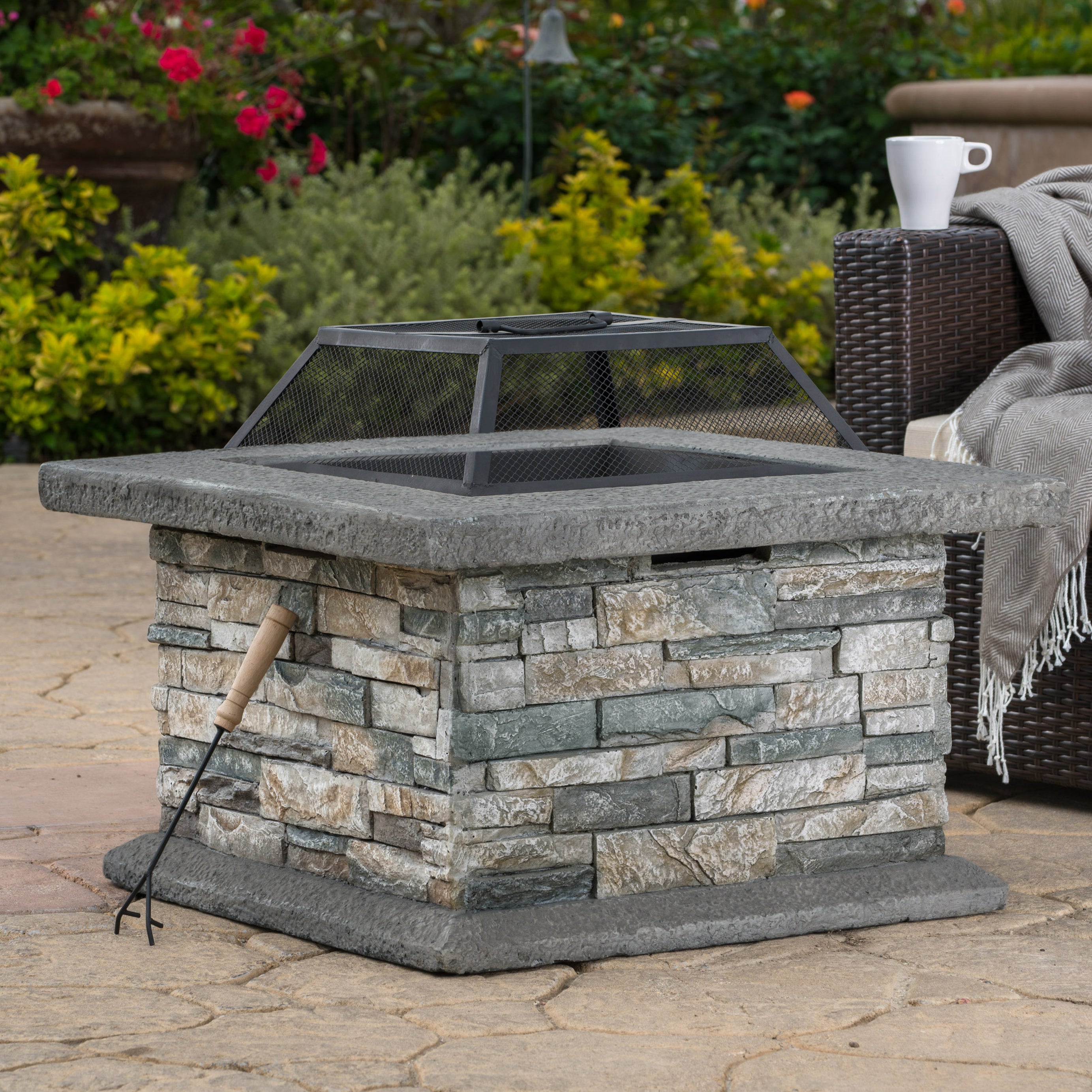 28" SQUARE MGO FIRE PIT--1