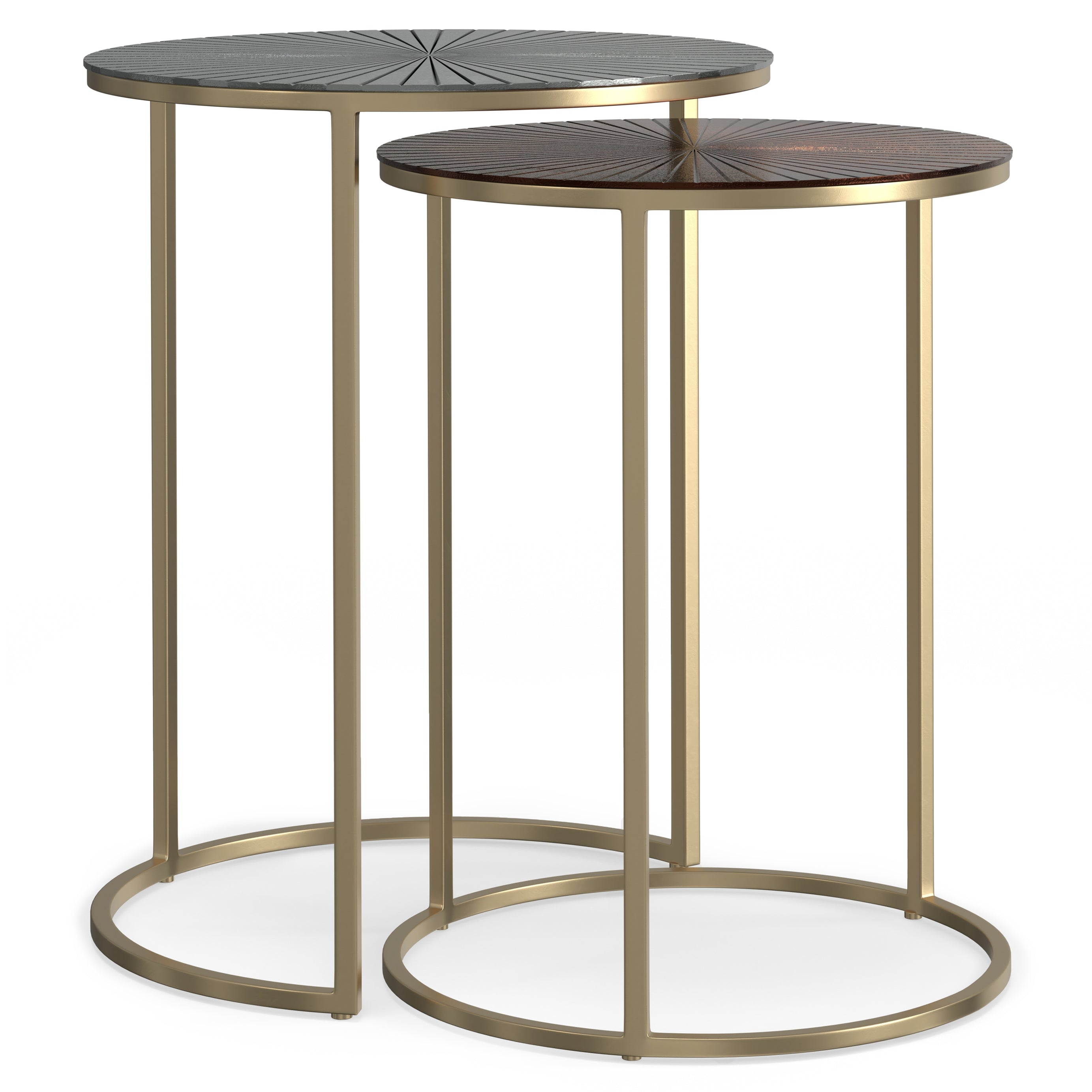 Drake - 2 Pc Nesting Table - Antique Nickel / Antique Copper--1