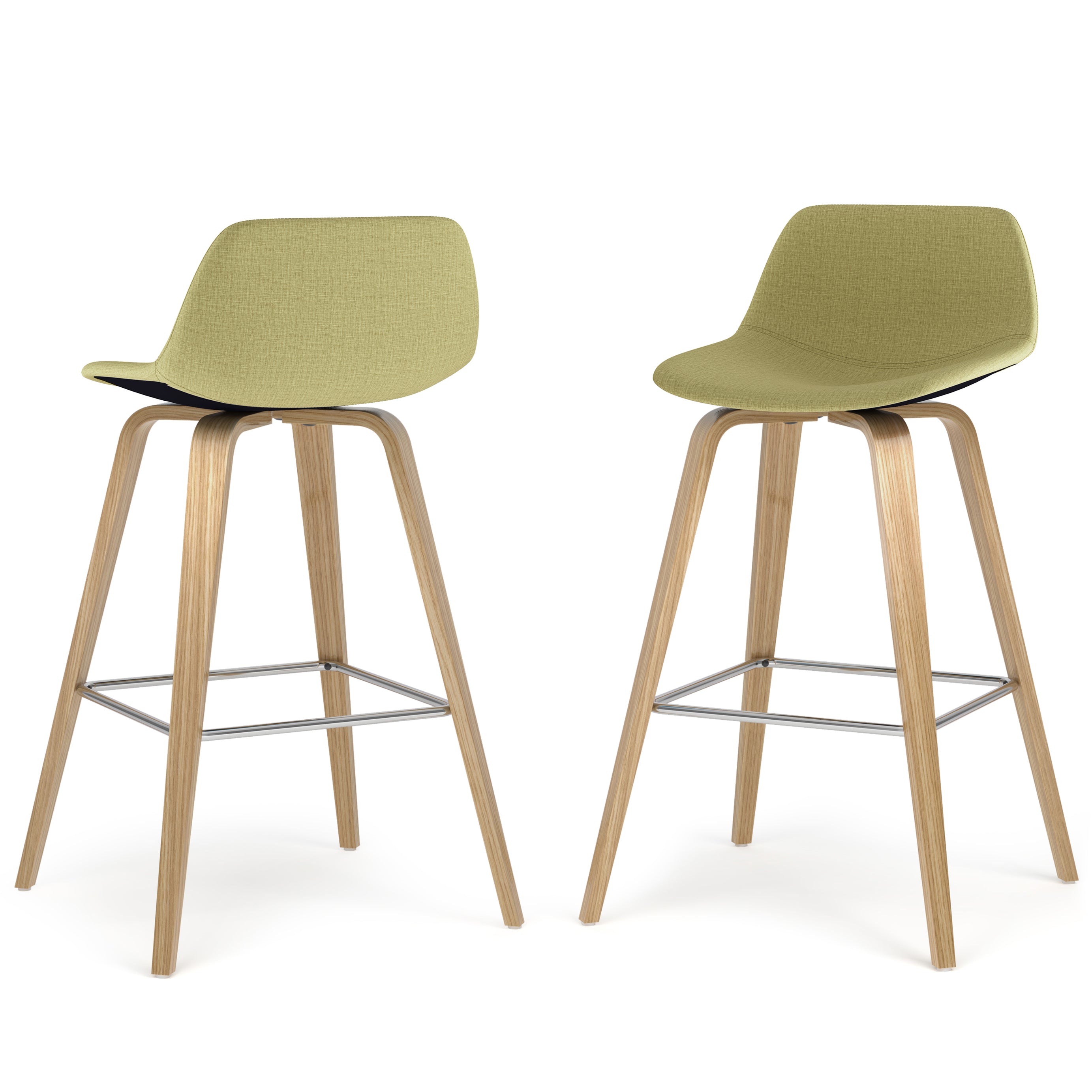 Randolph - Bentwood Counter Height Stool (Set of 2) - Acid Green / Light Brown--1