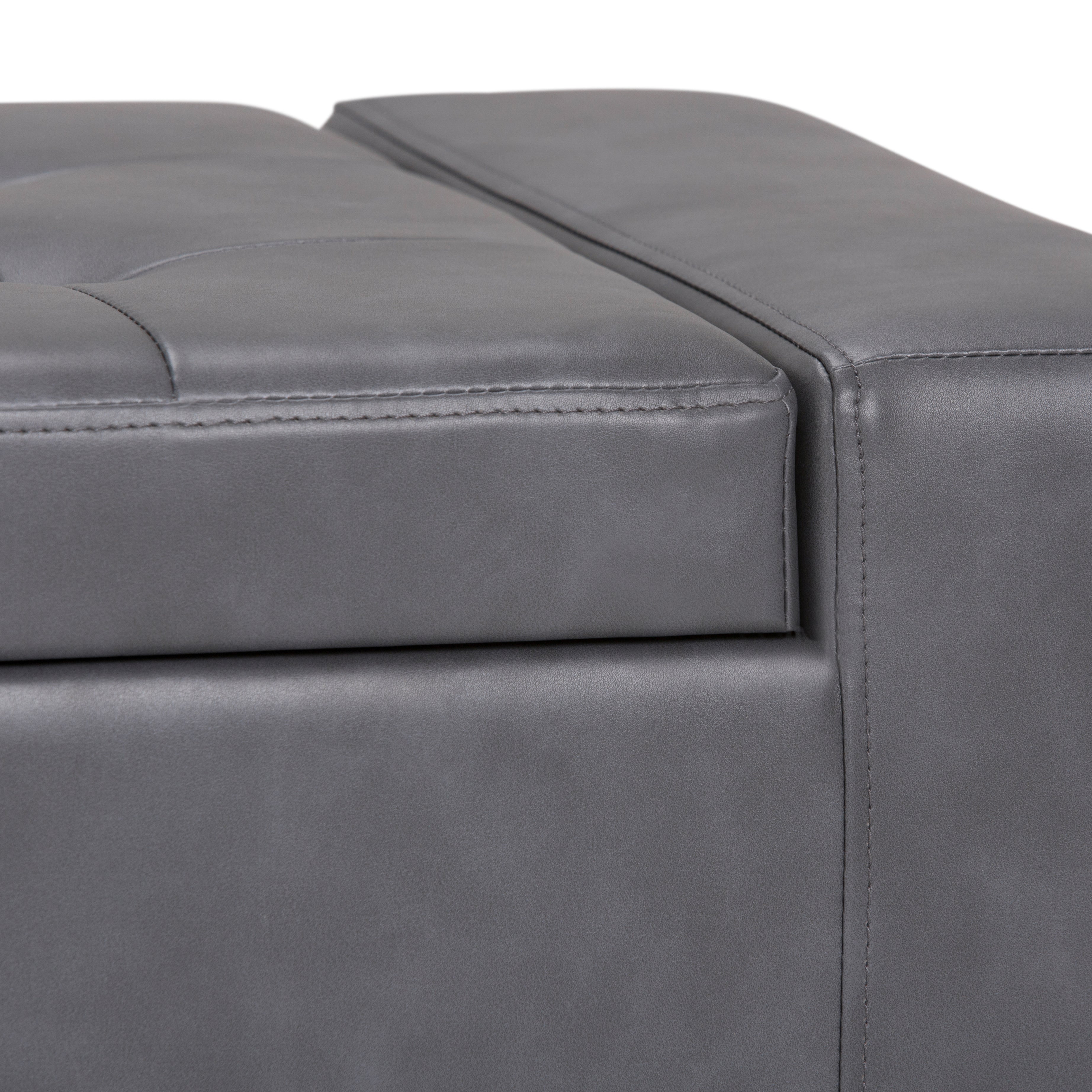 Laredo - Large Storage Ottoman - Stone Grey--2