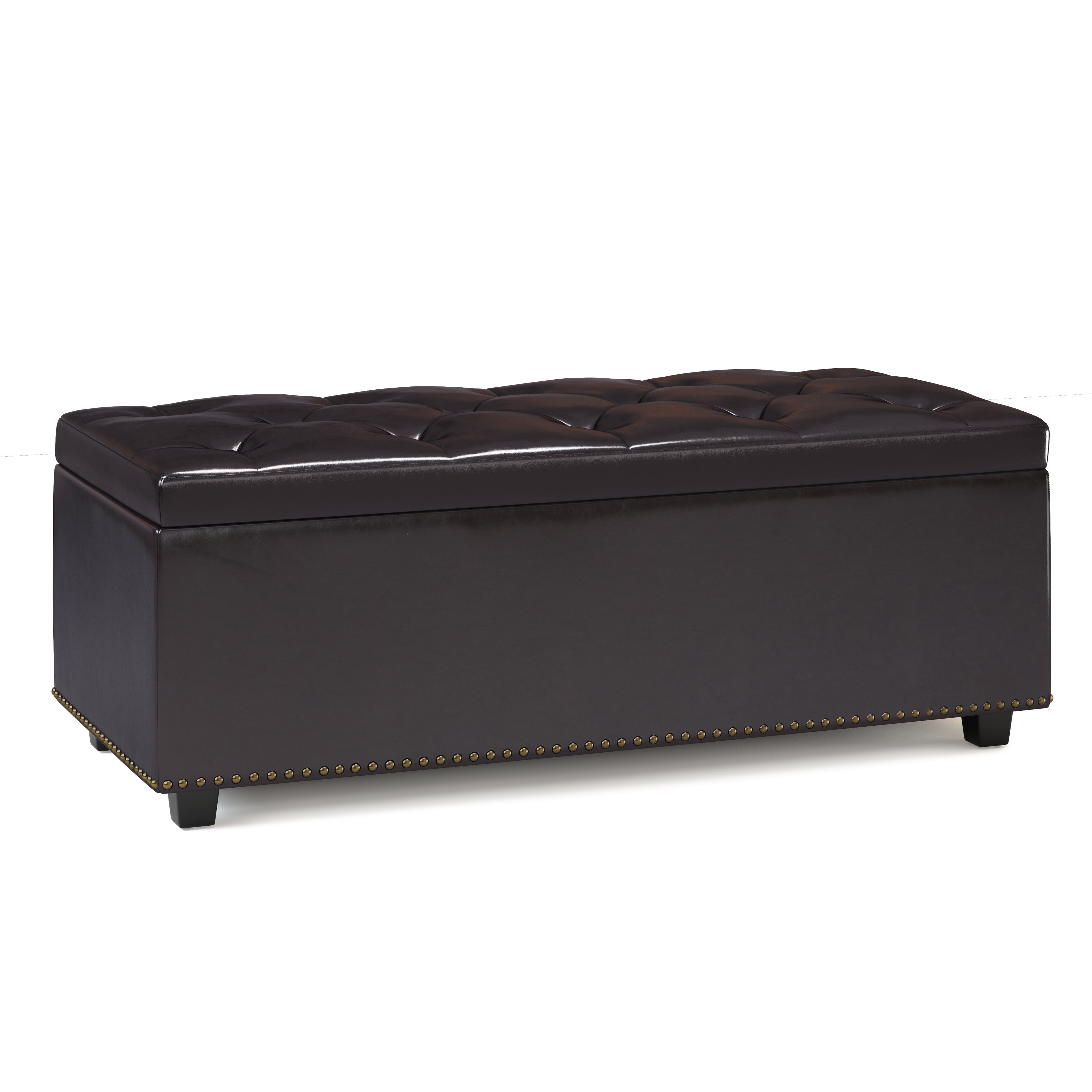 Hamilton - Lift Top Rectangular Storage Ottoman - Tanners Brown--1