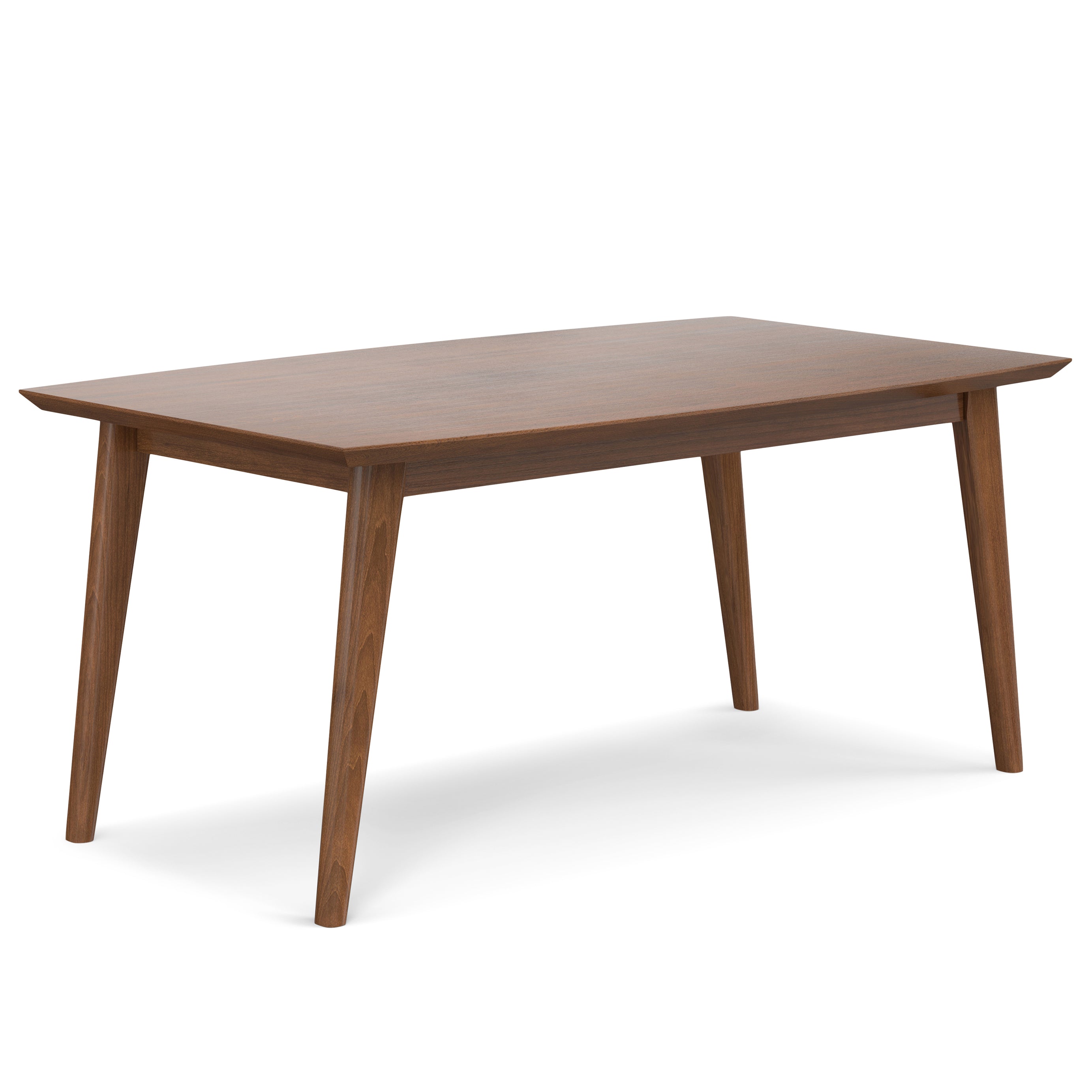 Draper - Mid Century Rectangle Dining Table - Walnut Veneer--1