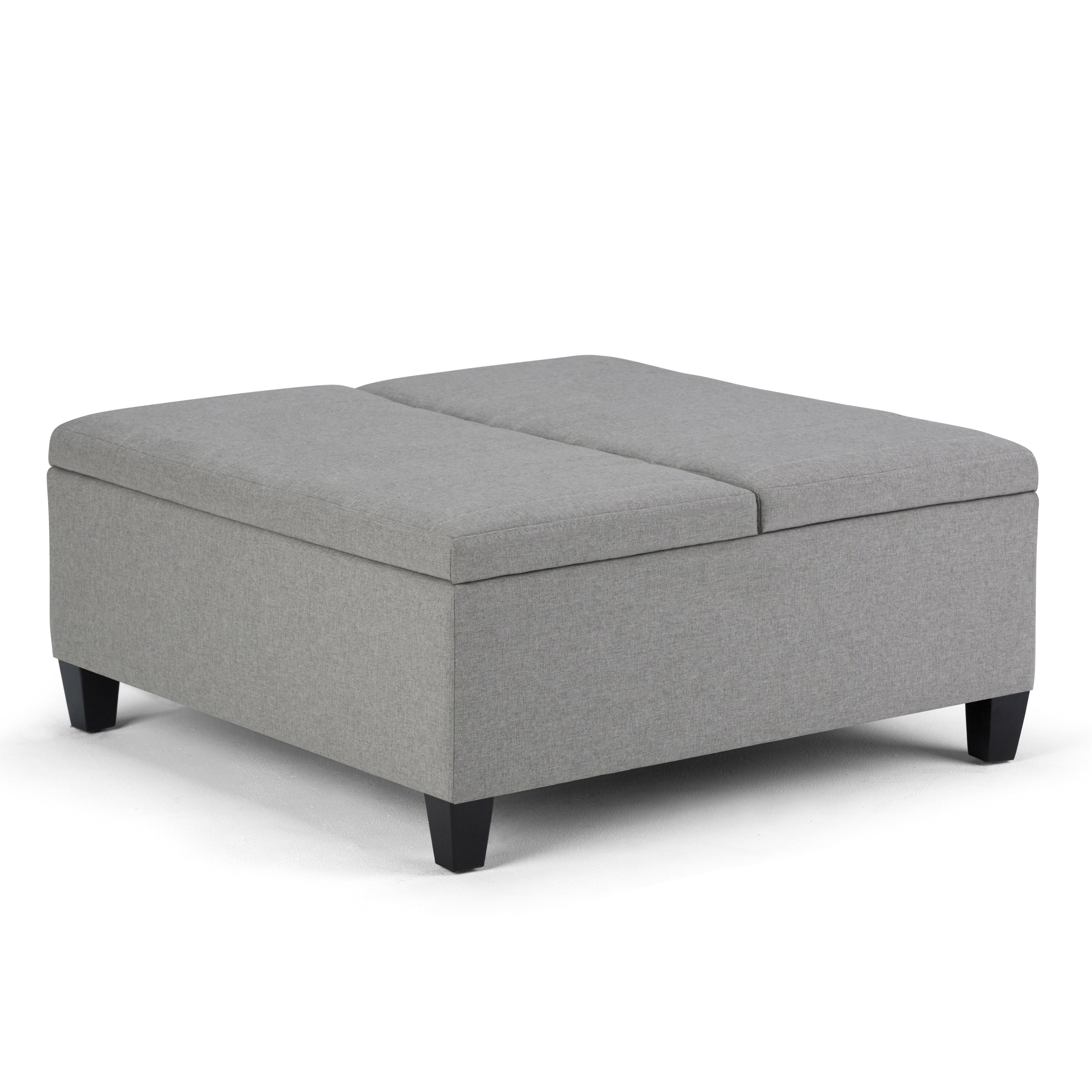 Ellis - Coffee Table Storage Ottoman - Dove Grey--1