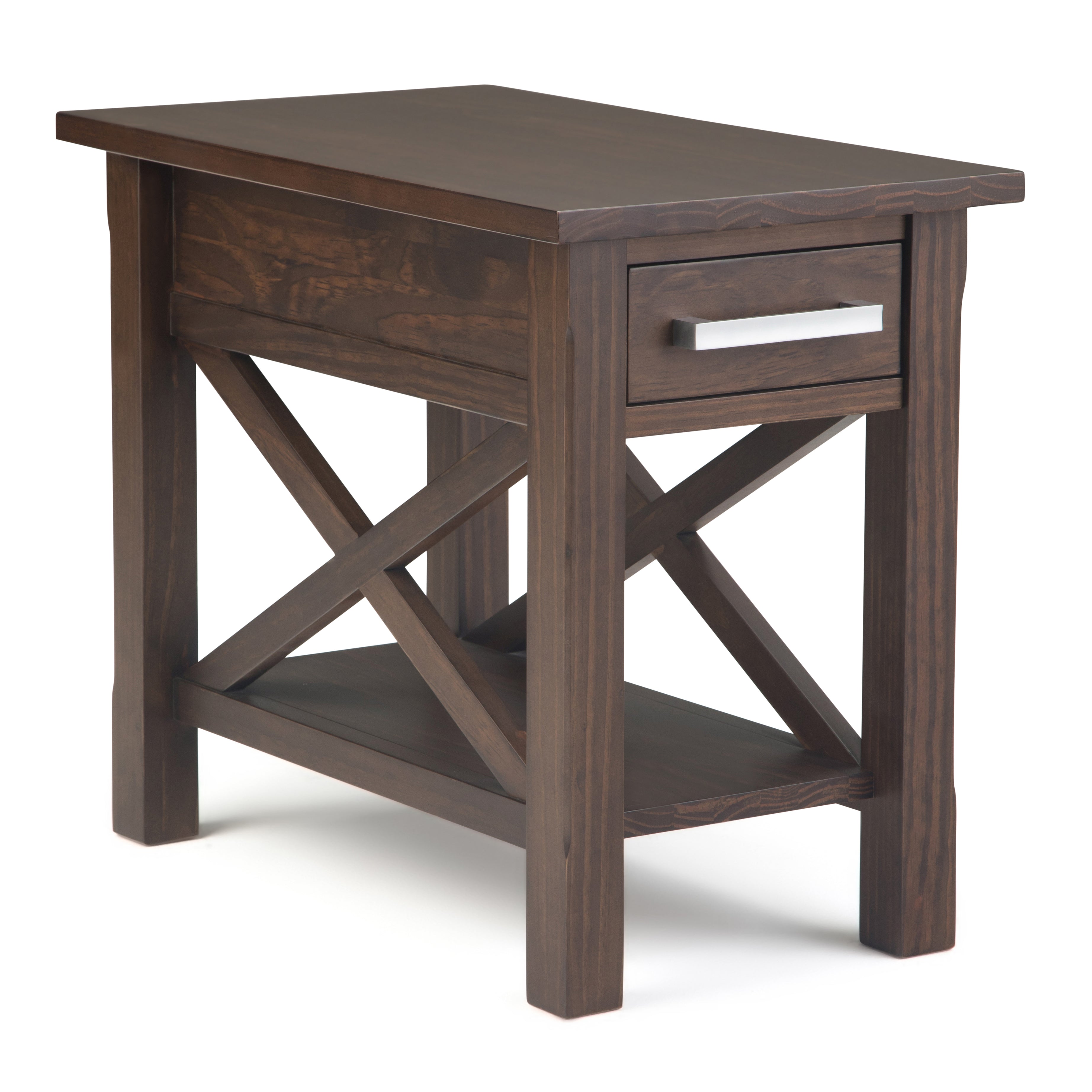 Kitchener - Narrow Side Table - Warm Walnut Brown--1