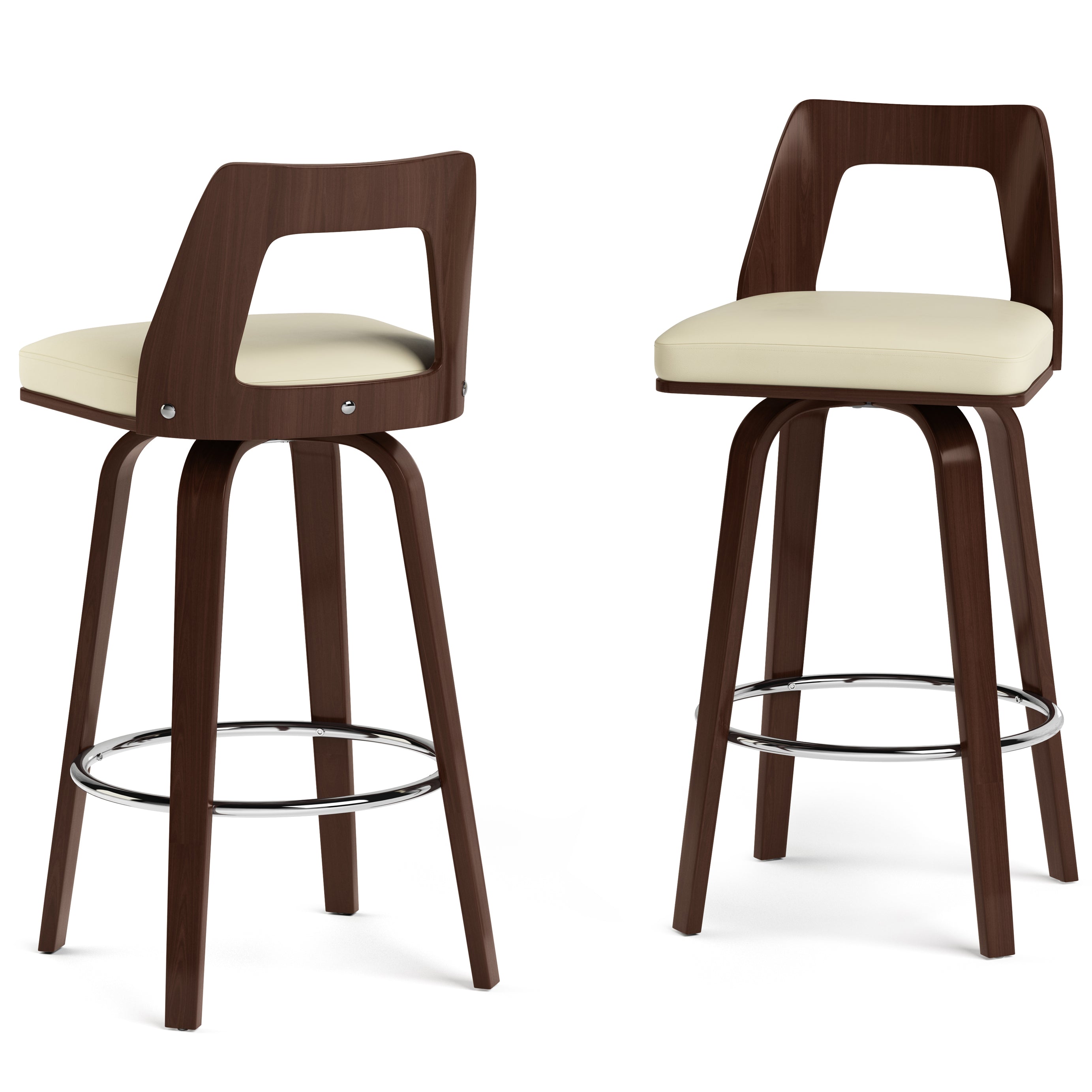 Ellison - Bentwood Swivel Bar Stool (Set of 2) - Cream--1