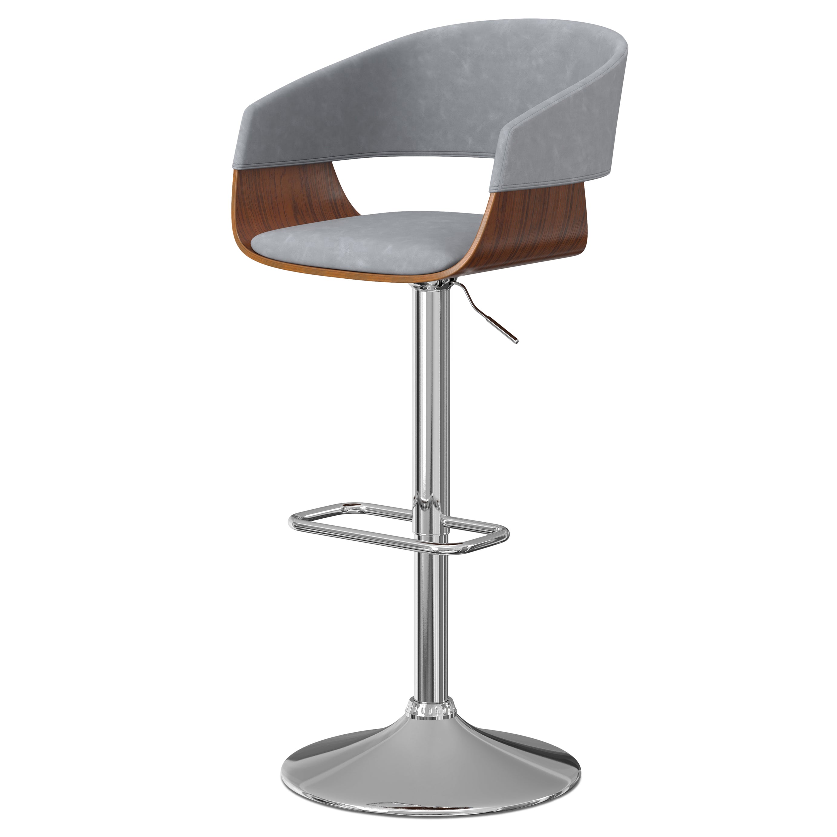 Lowell - Adjustable Swivel Bar Stool - Stone Grey--1