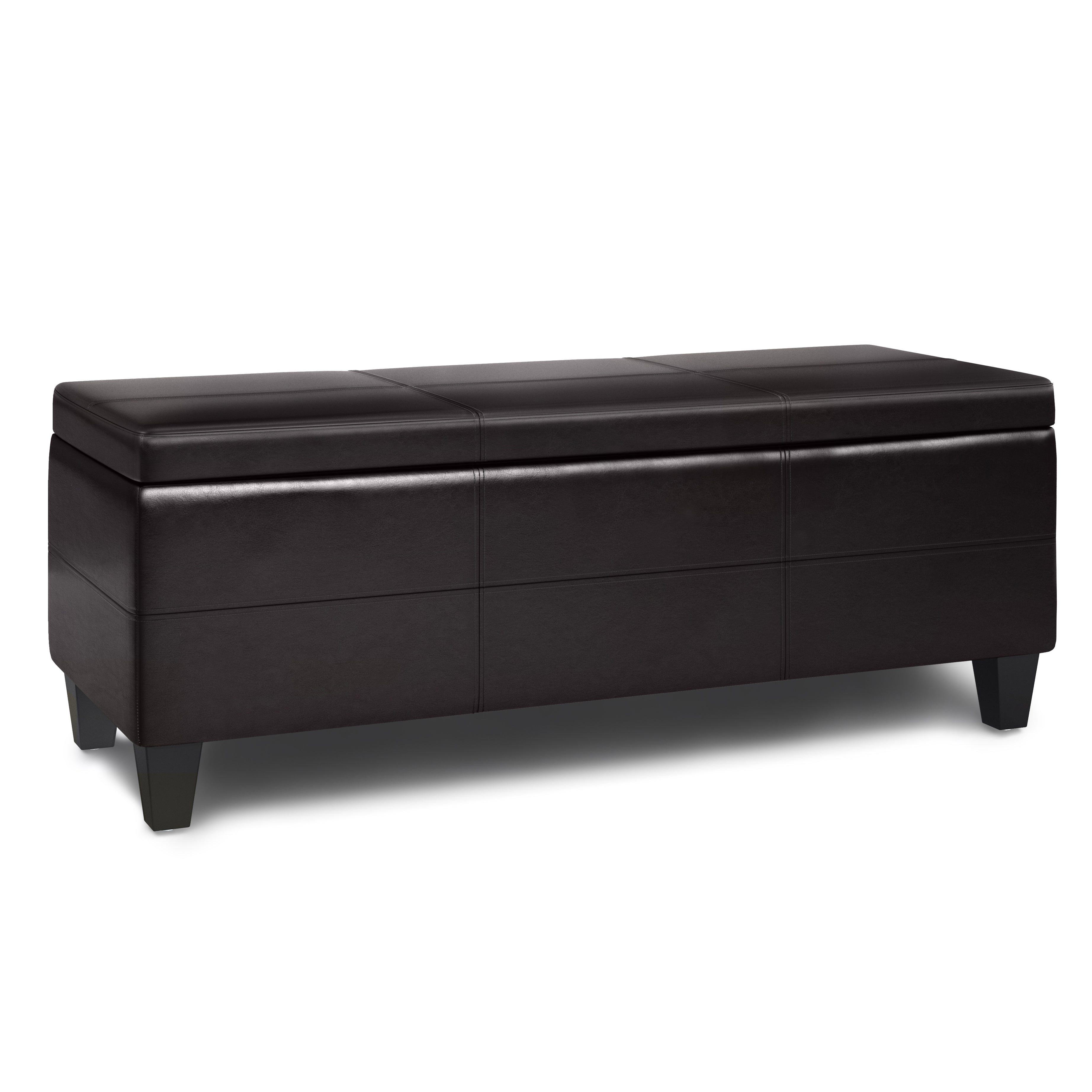 Afton - Storage Ottoman Bench - Tanners Brown--1