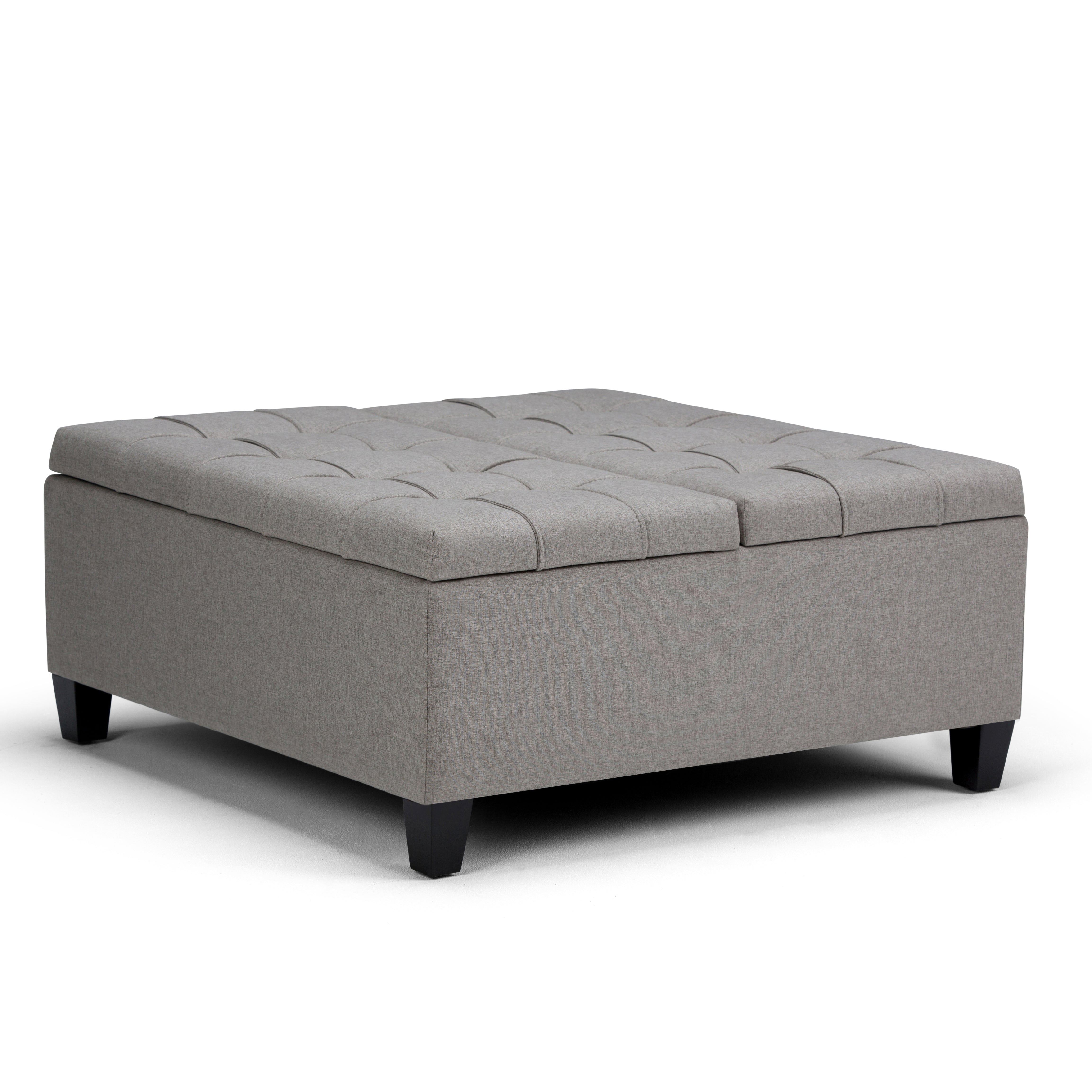 Harrison - Coffee Table Storage Ottoman - Dove Grey--1