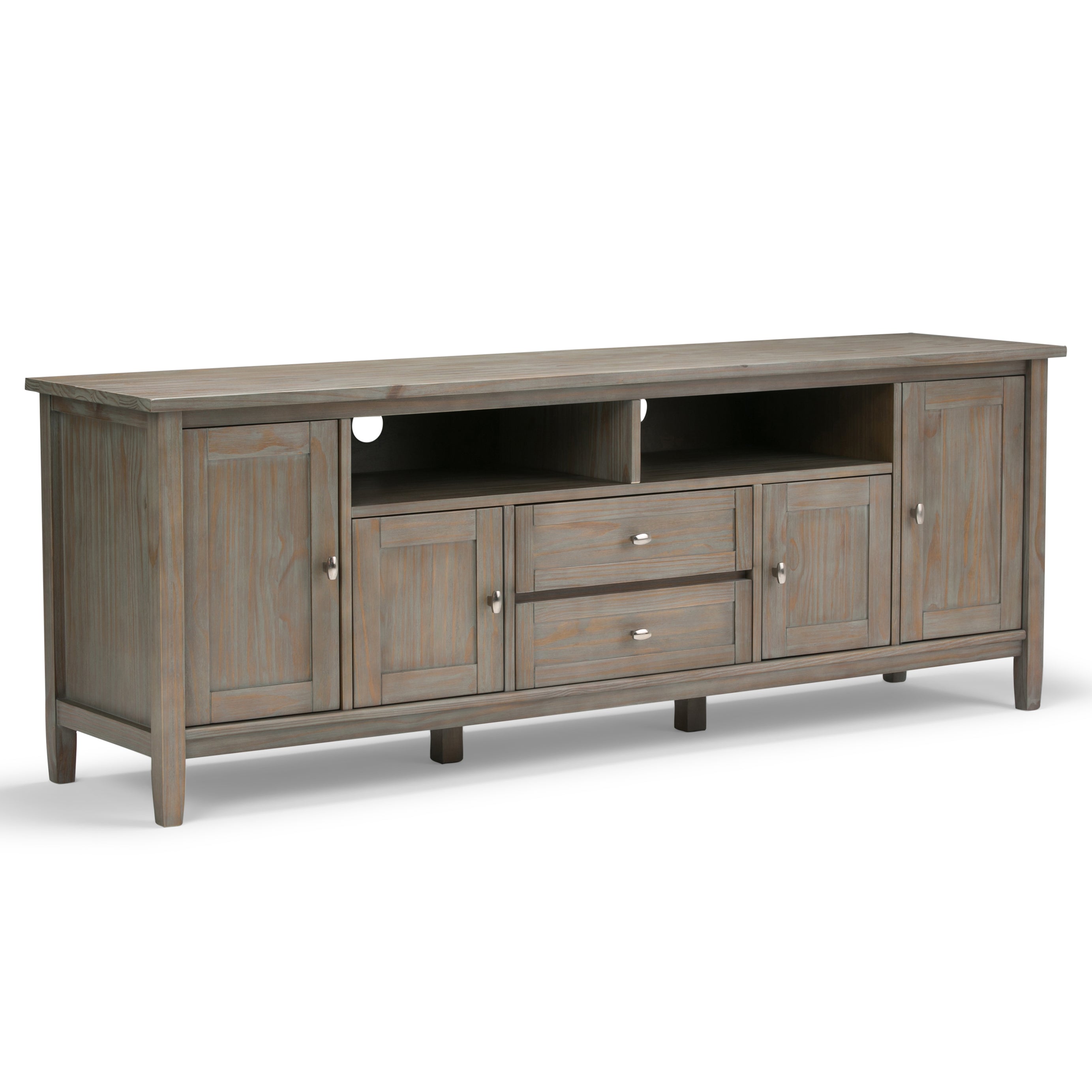 Warm Shaker - 72" TV Media Stand - Distressed Grey--1