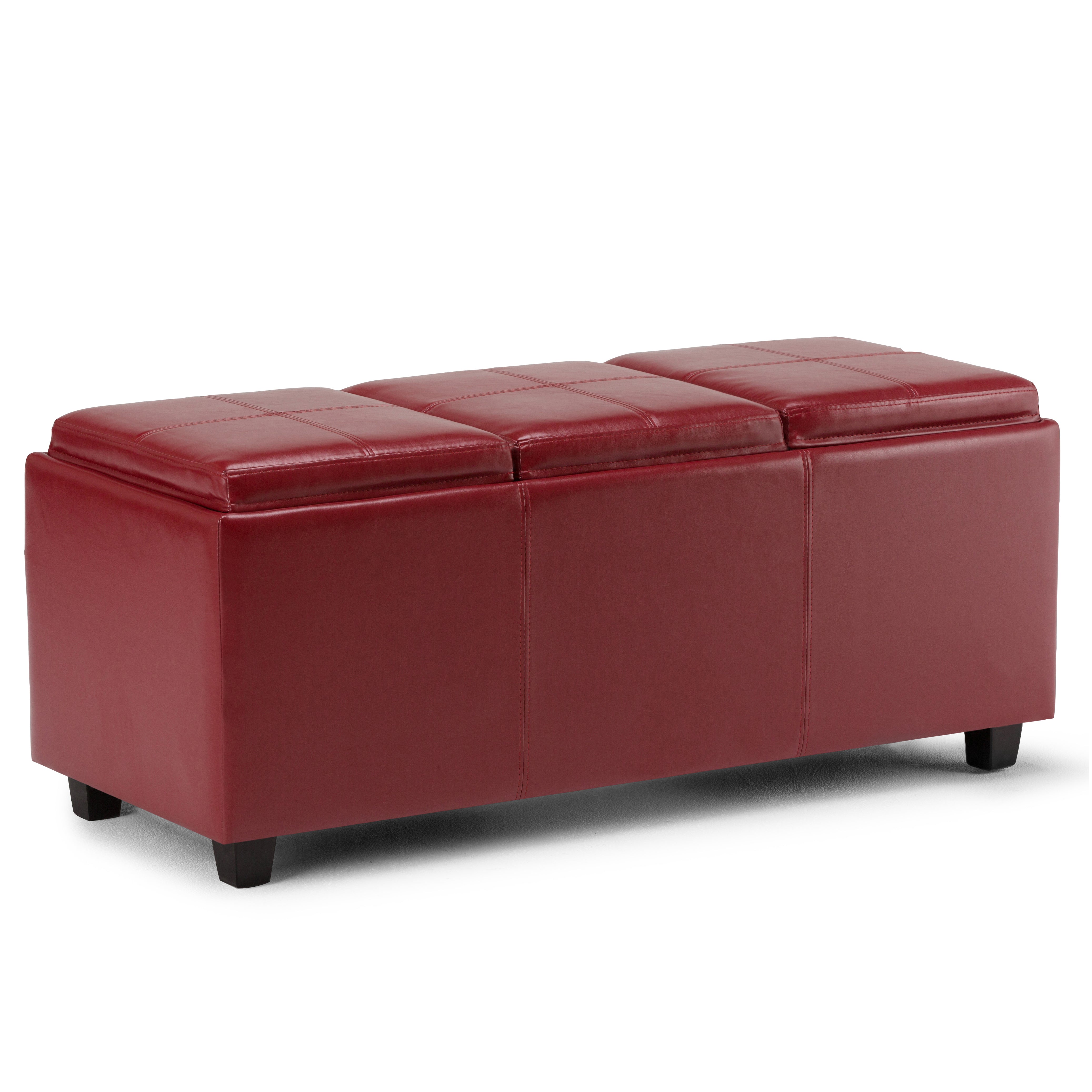 Avalon - Storage Ottoman - Red--1