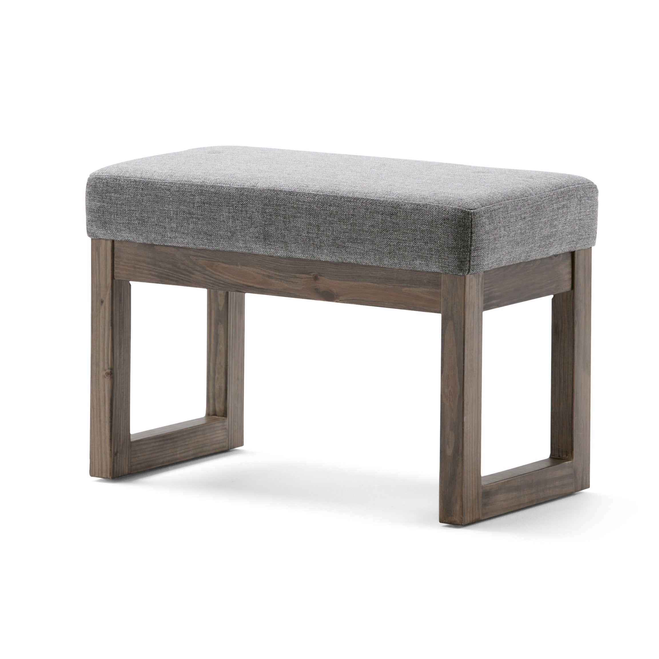 Milltown - Footstool Small Ottoman Bench - Grey--1