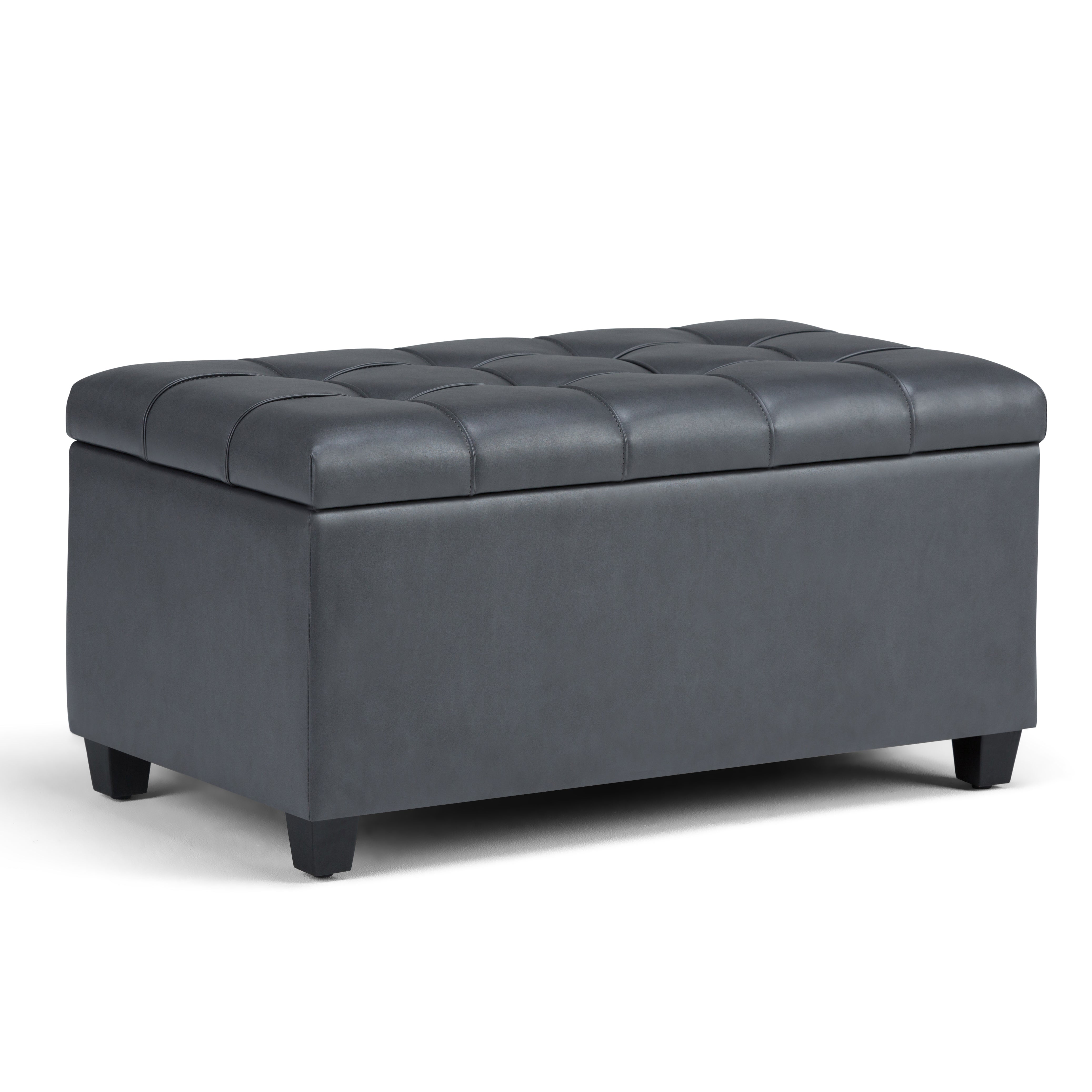 Sienna - Storage Ottoman Bench - Stone Grey--1