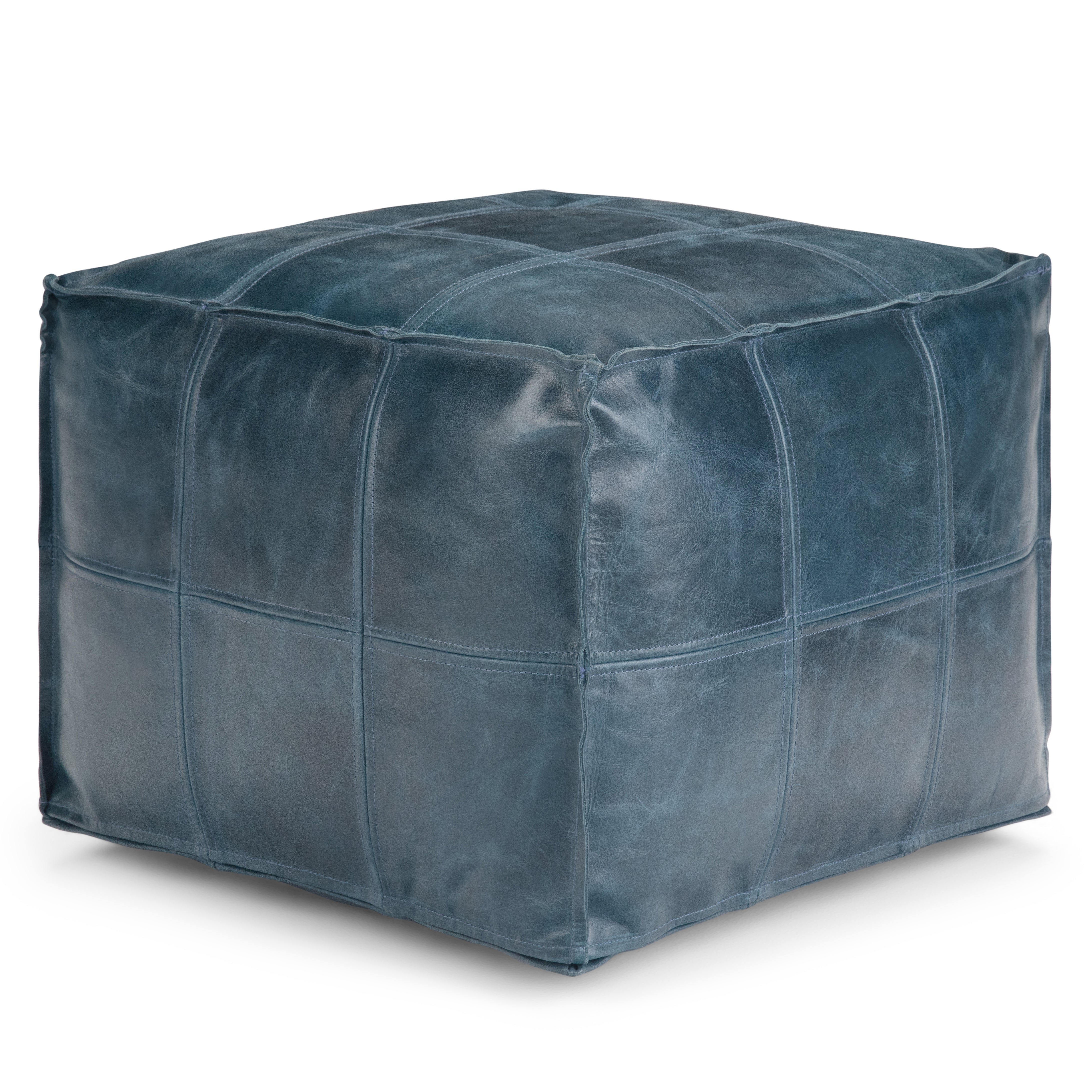 Manning - Square Pouf - Teal--1