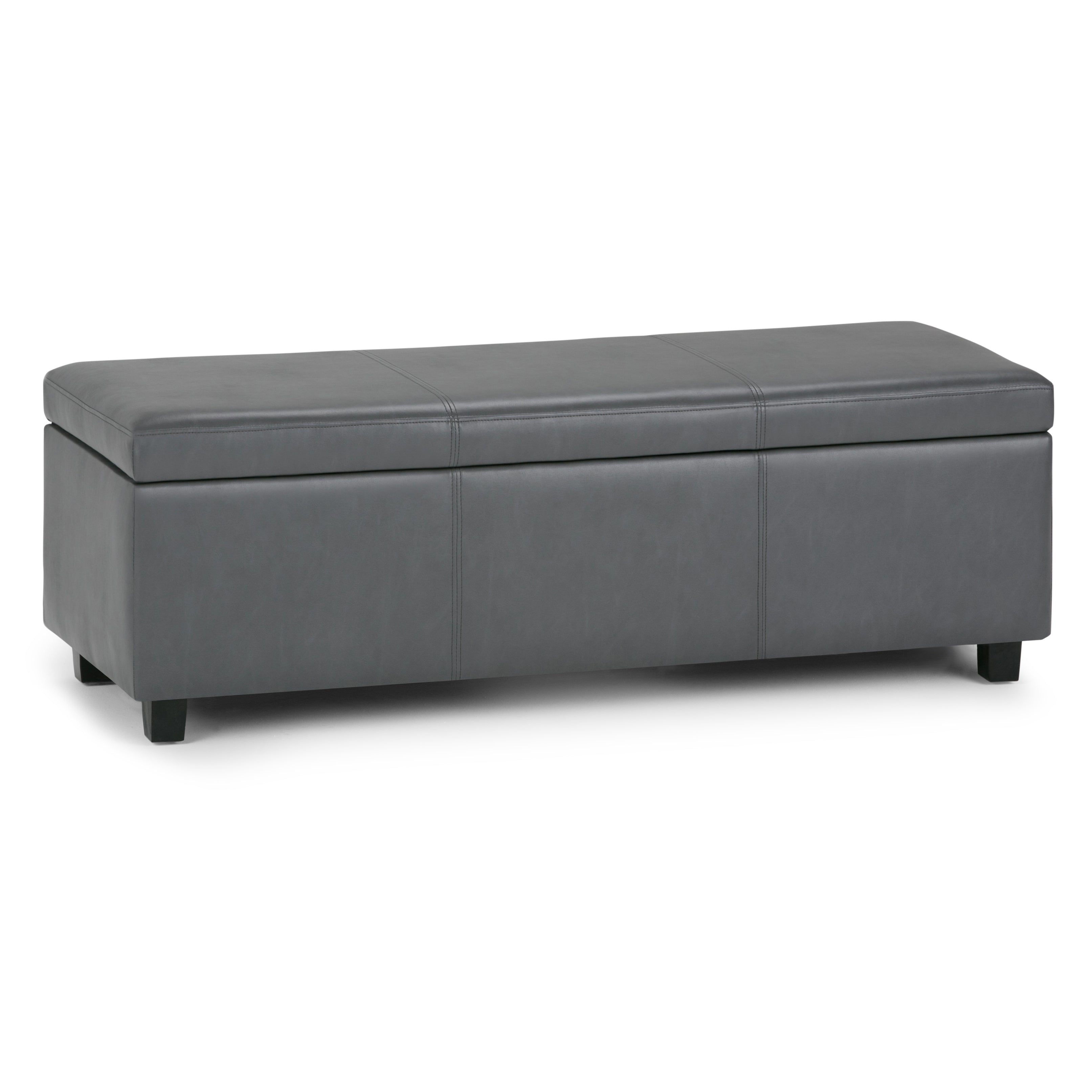 Avalon - Storage Ottoman Bench - Stone Grey--1