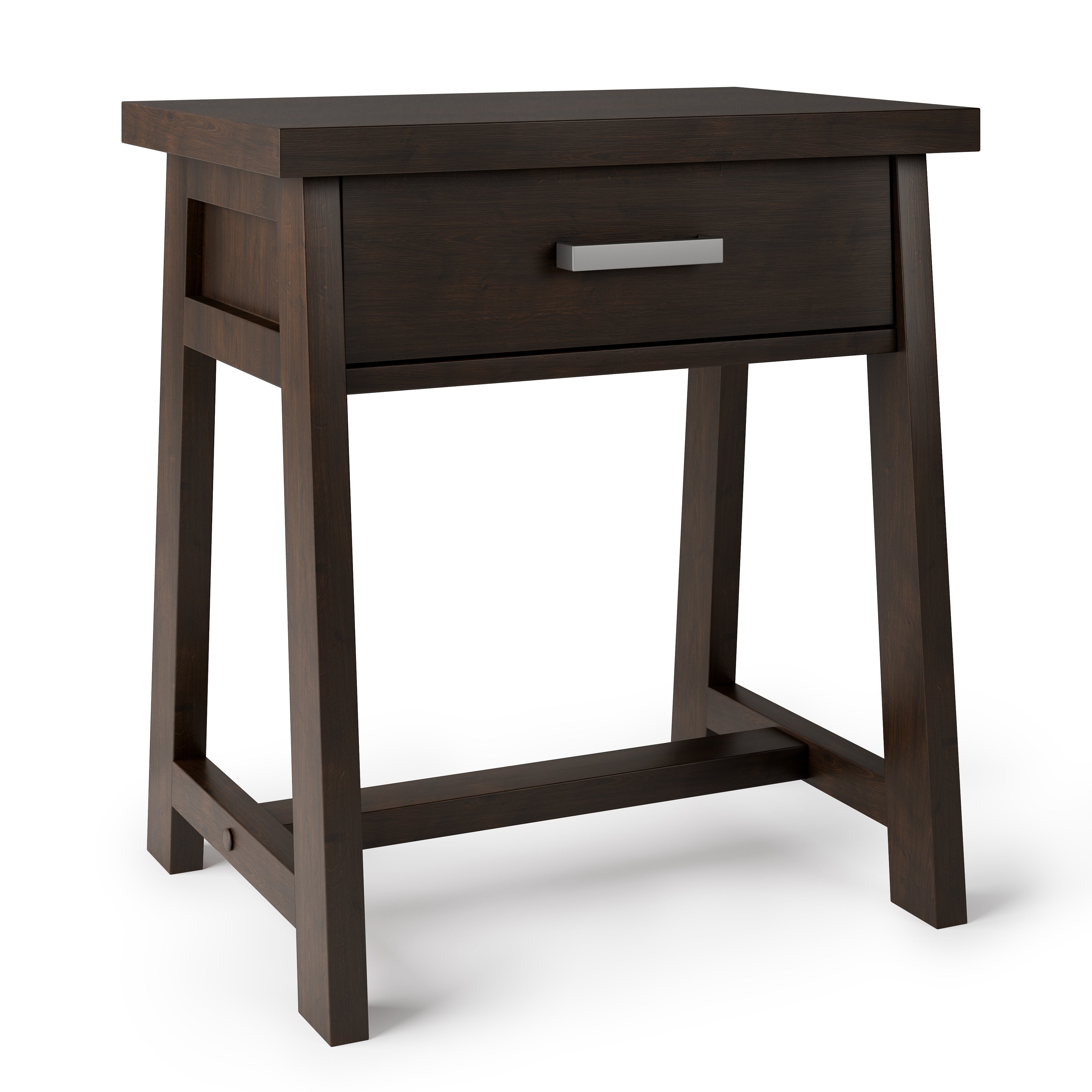 Sawhorse - Bedside Table - Dark Chestnut Brown--1