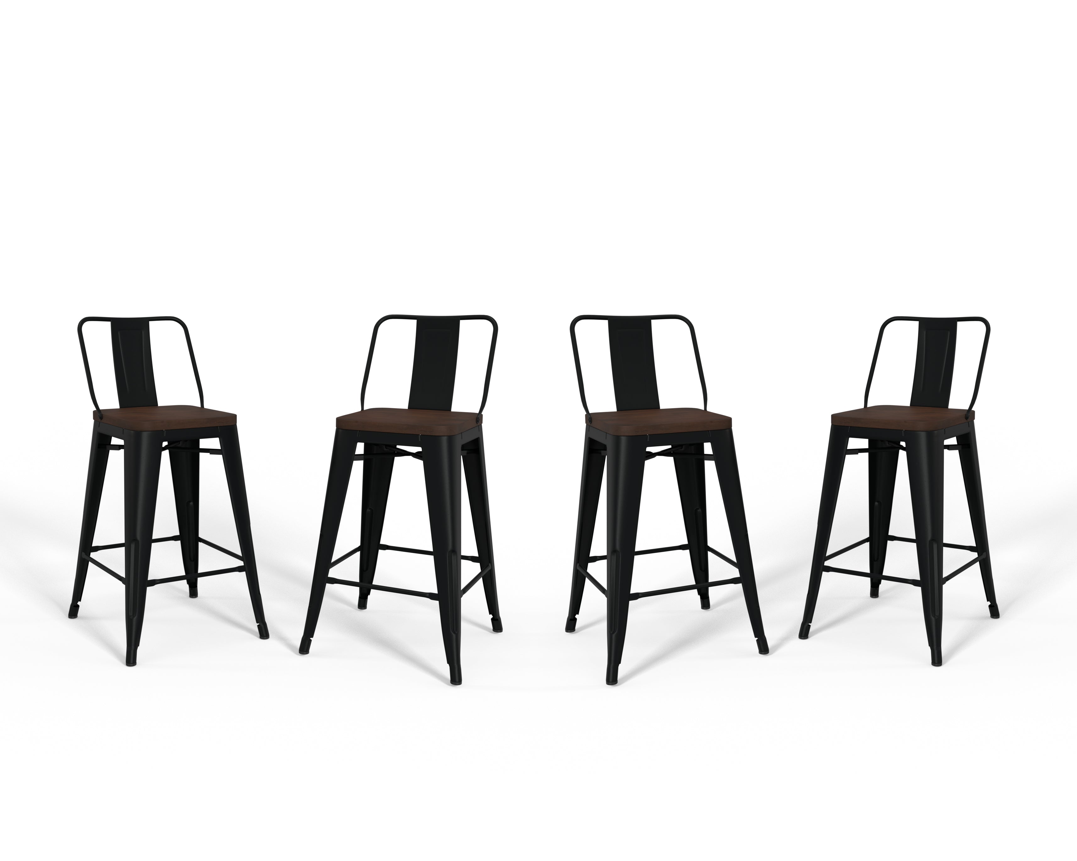 Rayne - 24" Metal / Wood Counter Height Stool (Set of 4) - Black--1