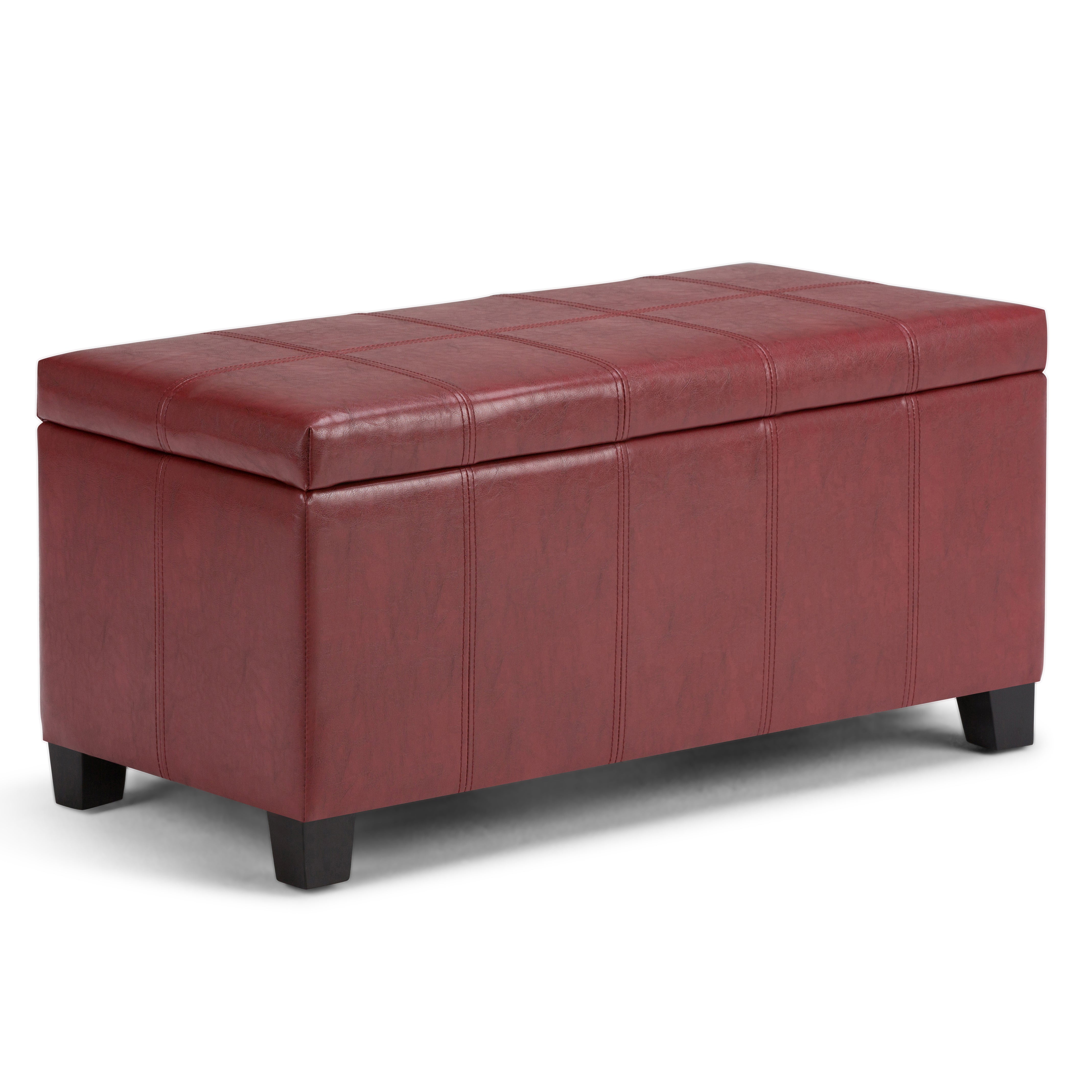 Dover - Storage Ottoman Bench - Radicchio Red--1