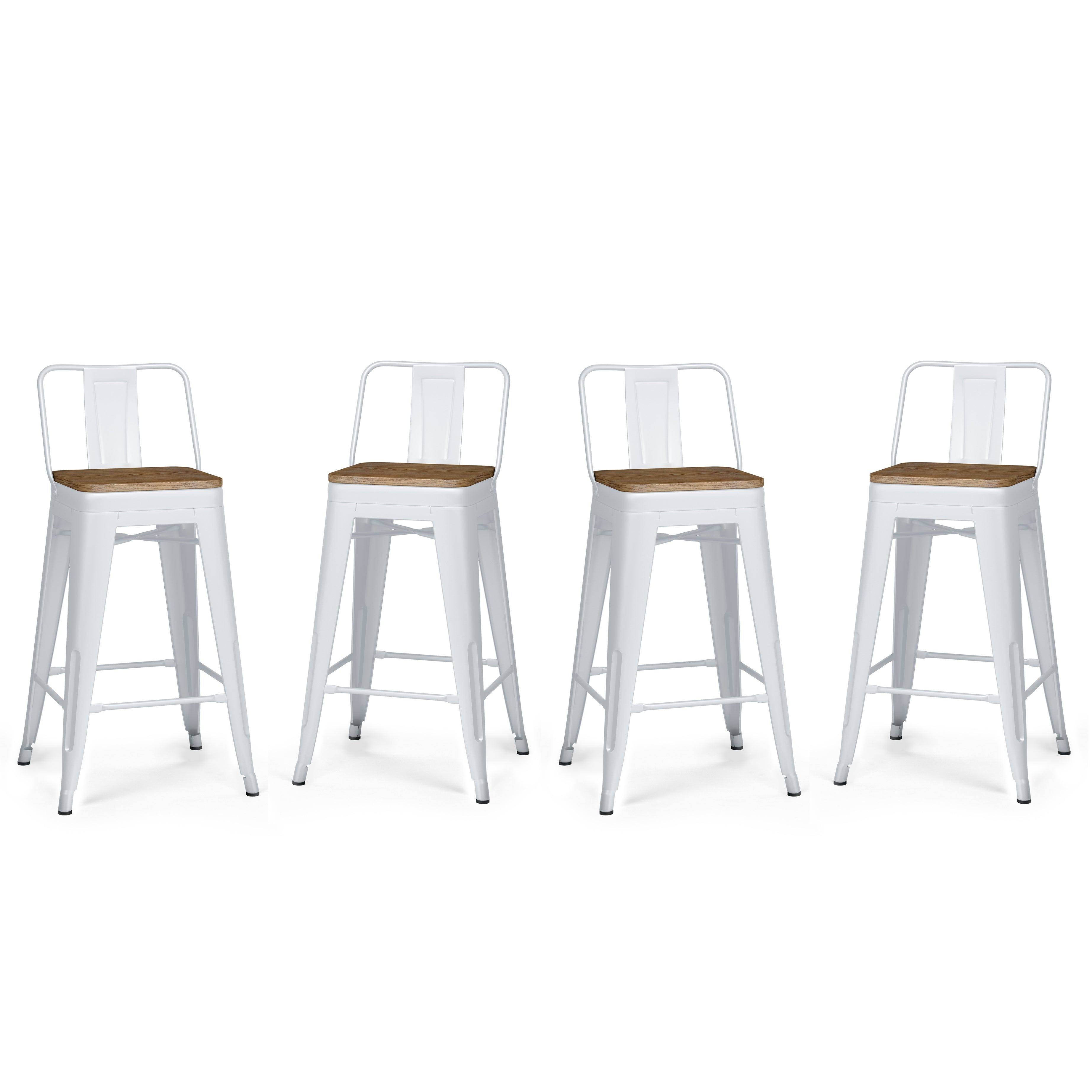 Rayne - 24" Metal / Wood Counter Height Stool (Set of 4) - White--1