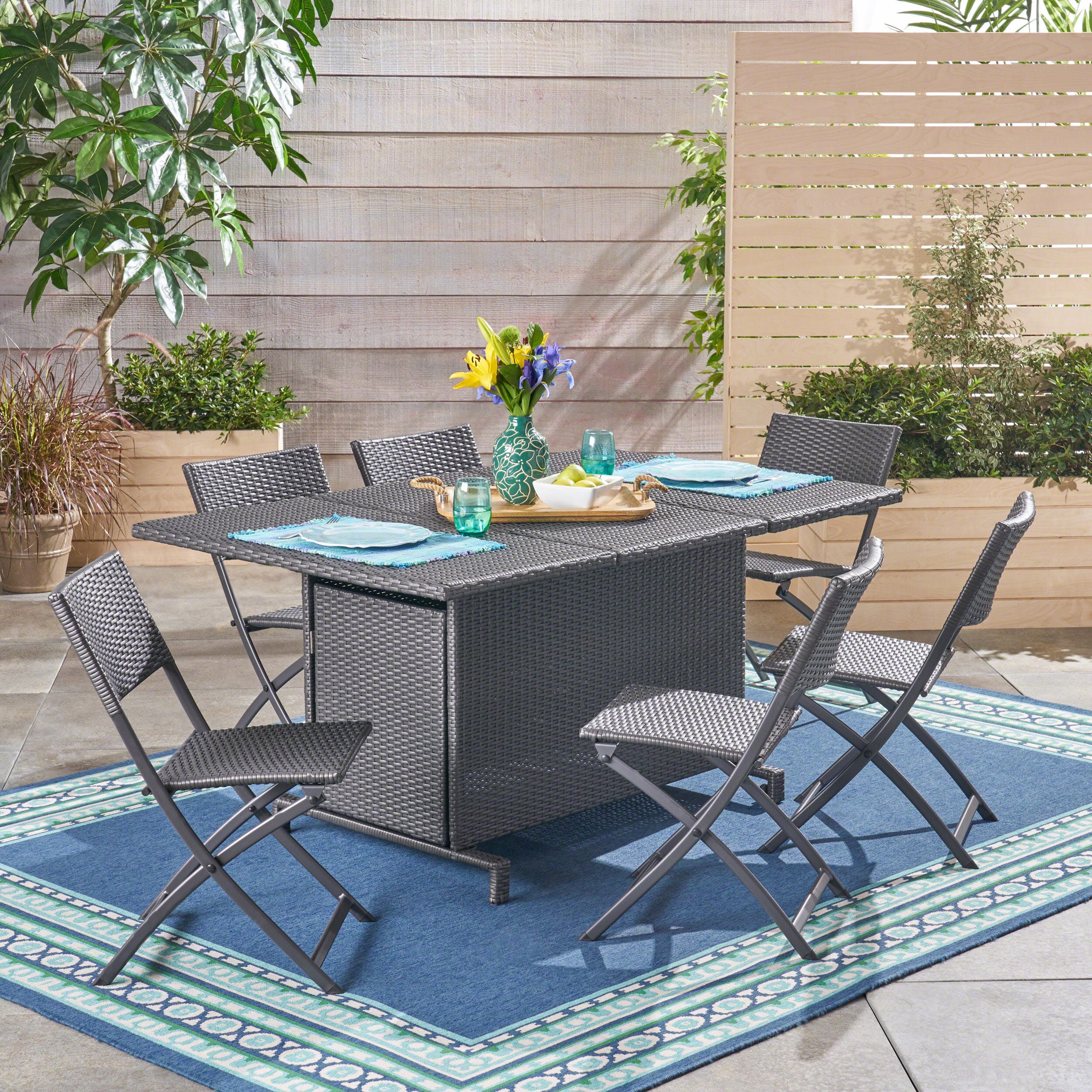 MALDIVES ALUMINUM FOLDABLE DINING SET--1