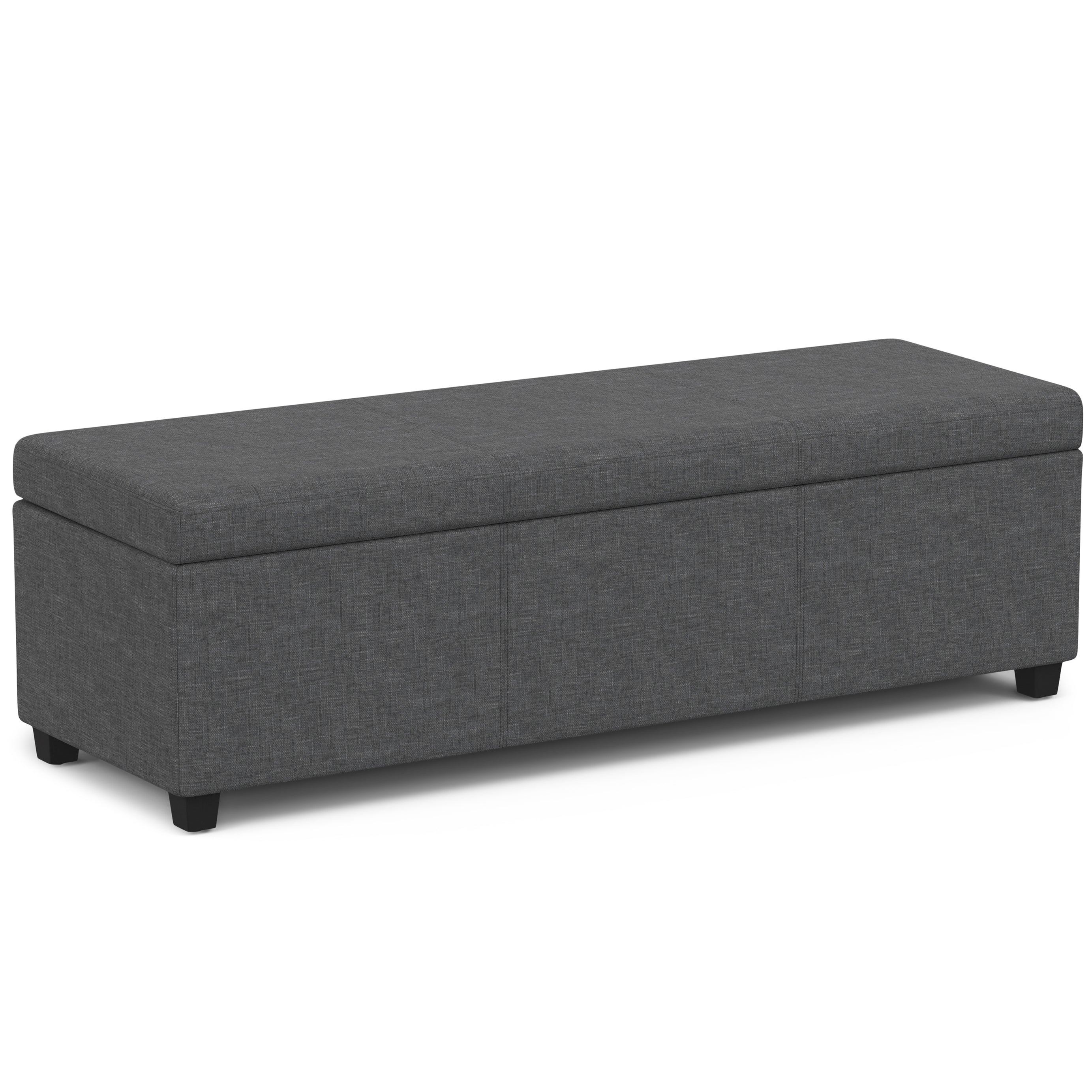 Avalon - Extra Large Storage Ottoman Bench - Slate Grey--1