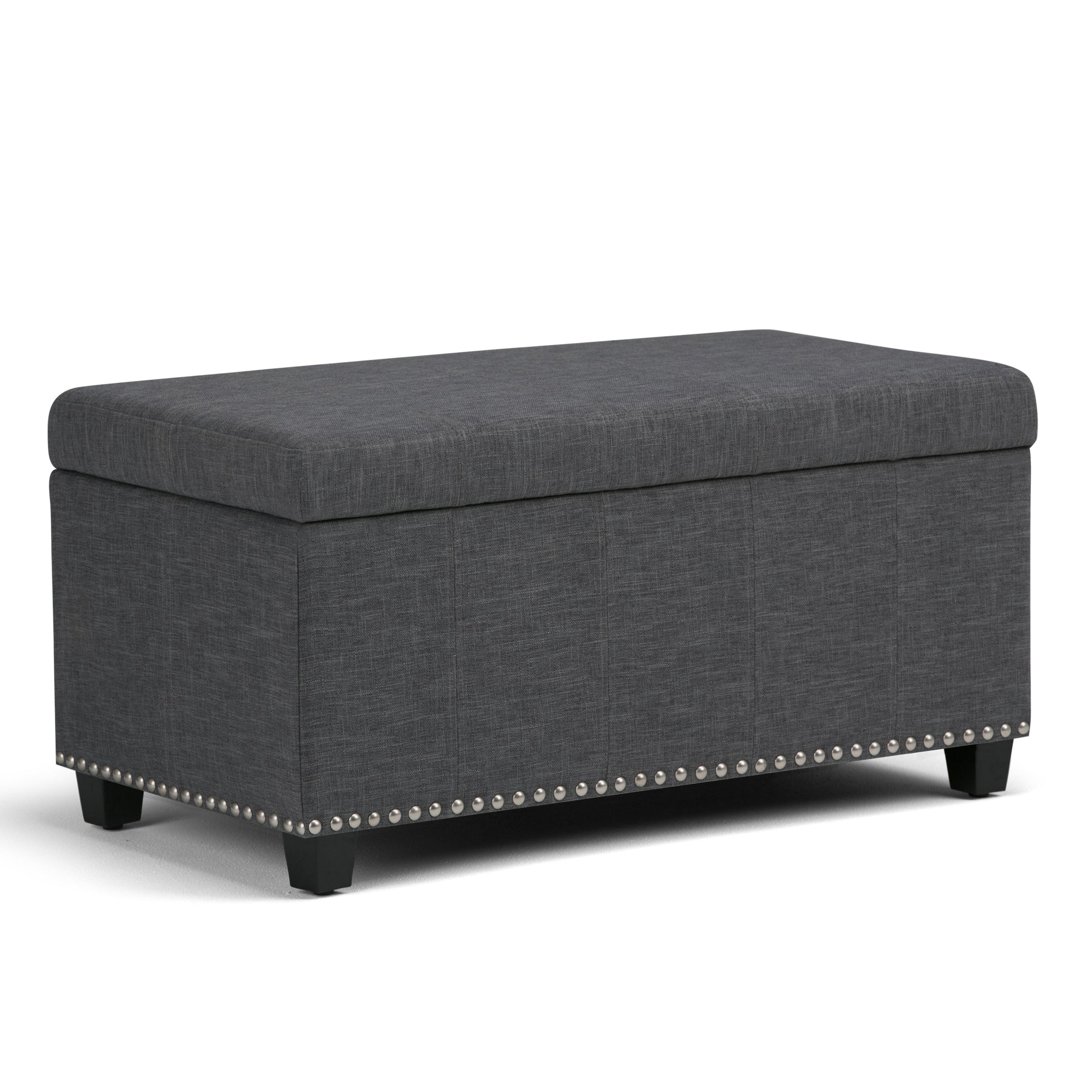 Amelia - Storage Ottoman Bench - Slate Grey--1